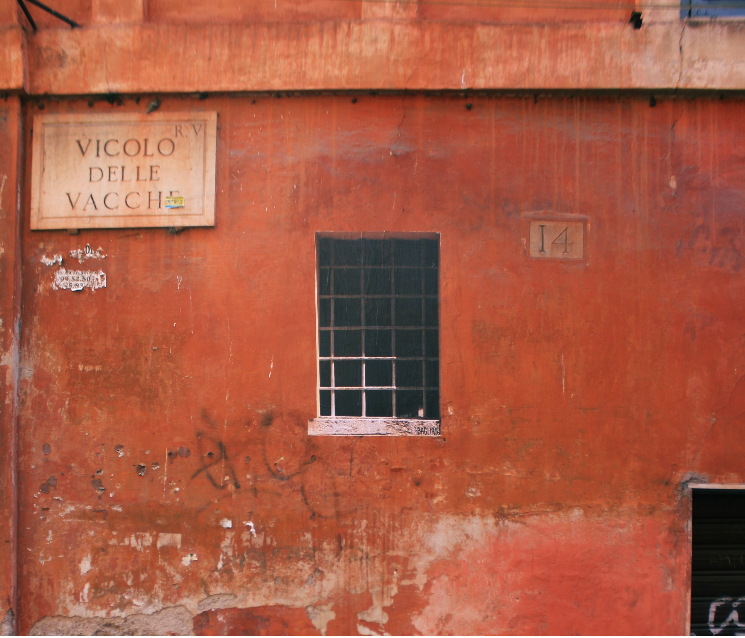 Collage on wall, Rome 2011