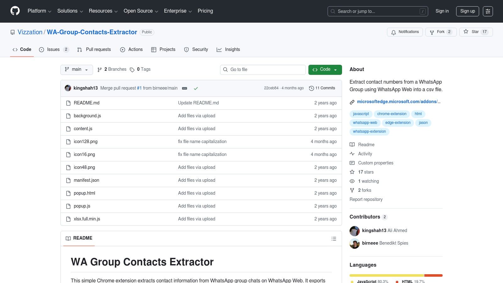 WA Group Contacts Extractor (GitHub)