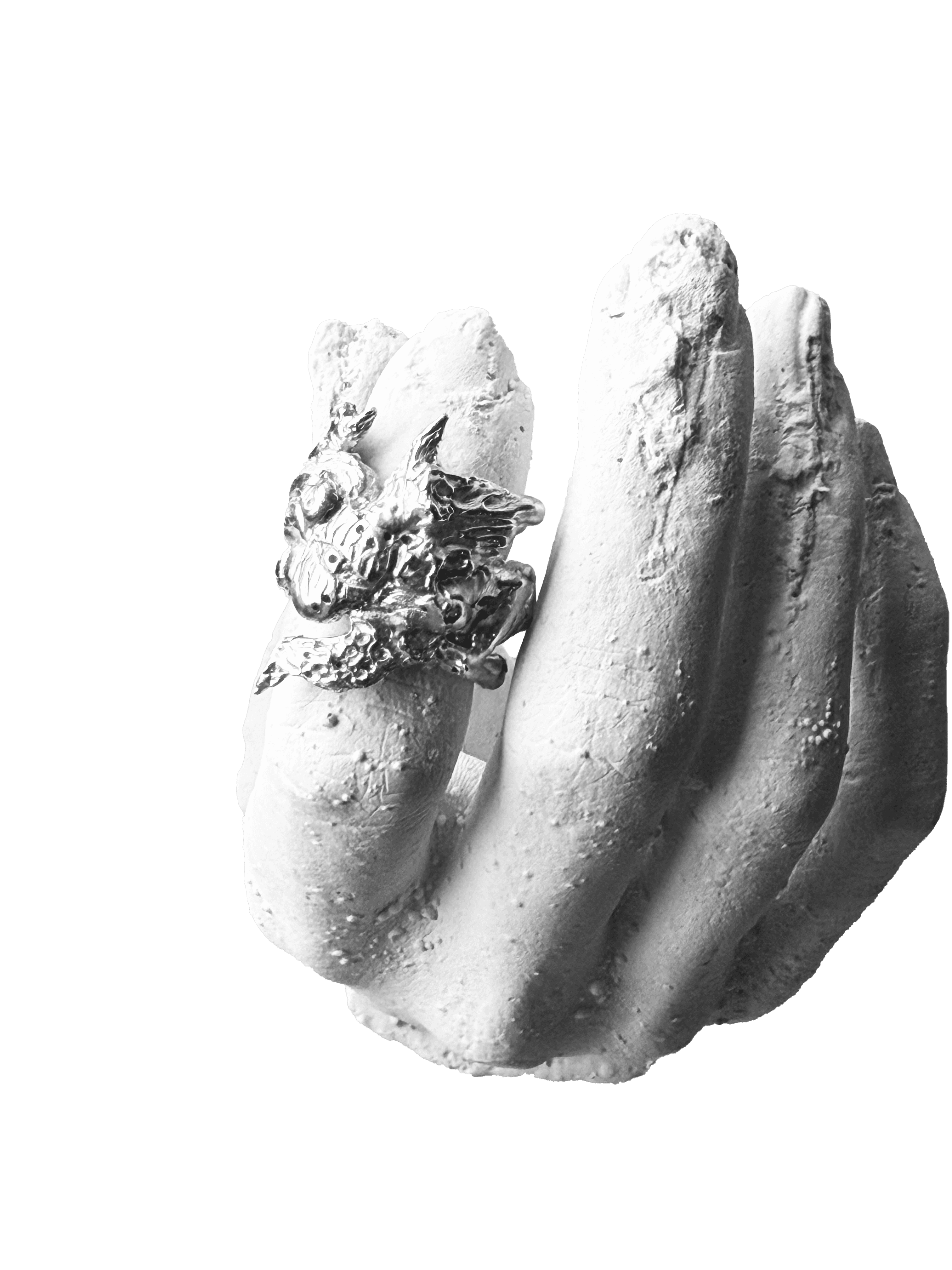 model of hand with ring on it