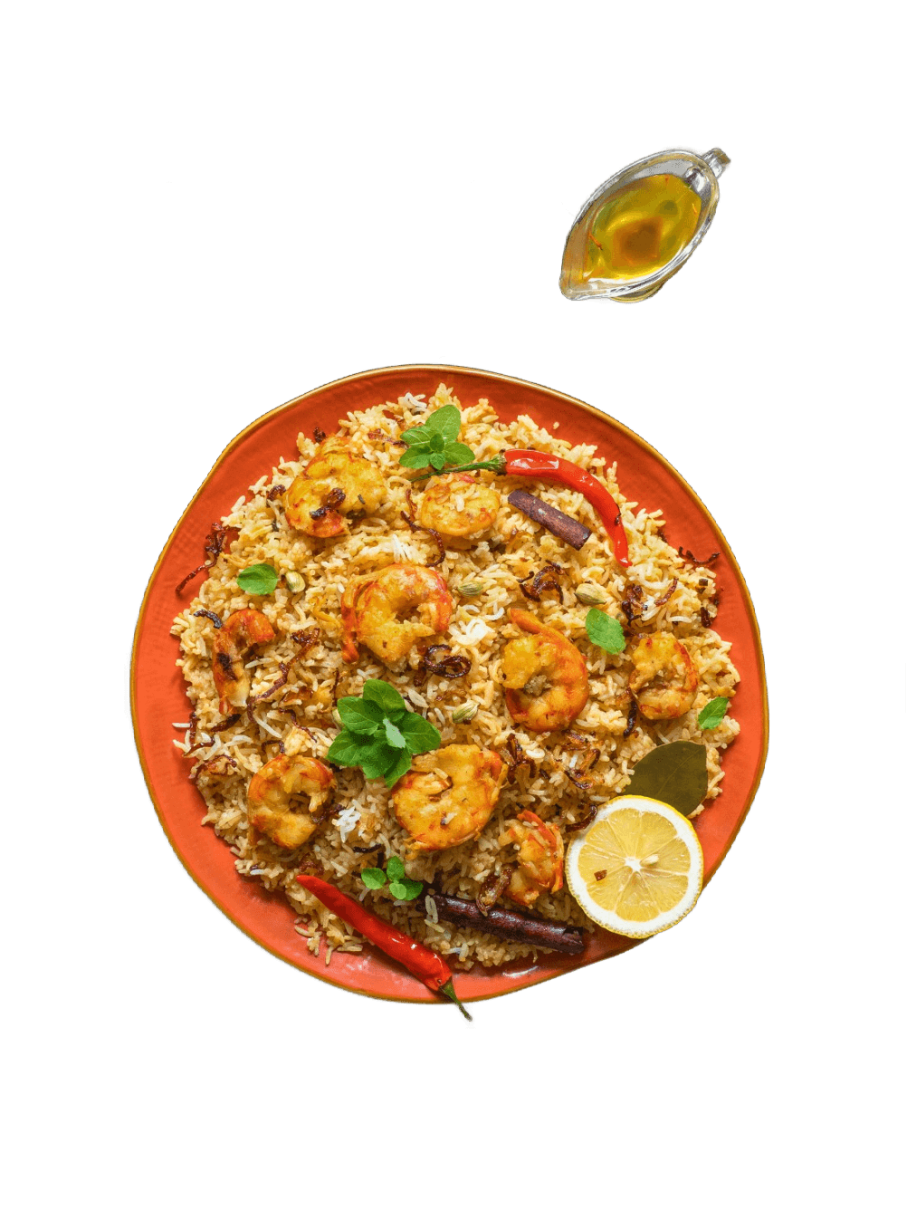 Prawns Biryani (Background Removed)