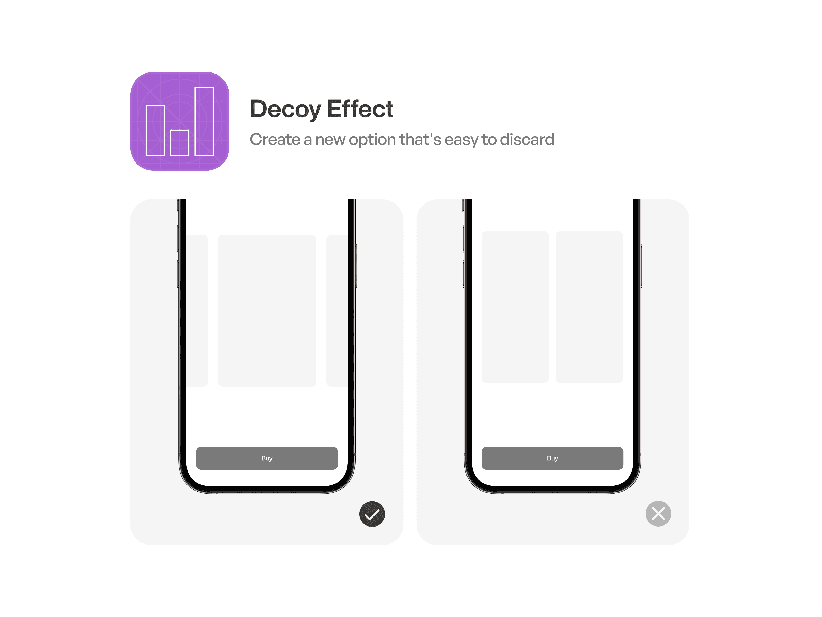 Decoy effect UI example