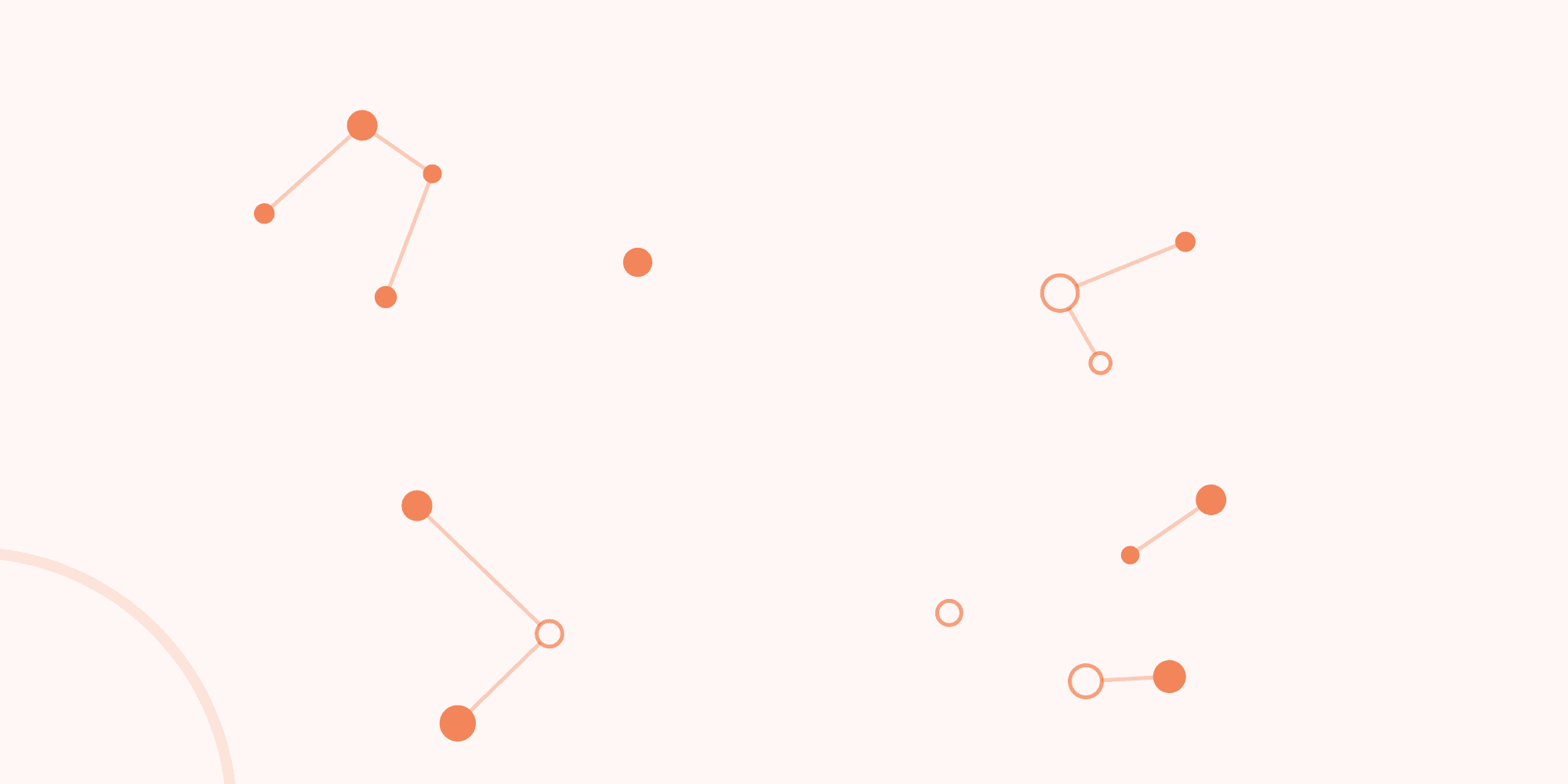 Disconnected clusters of nodes, illustrating a fragmented manual process