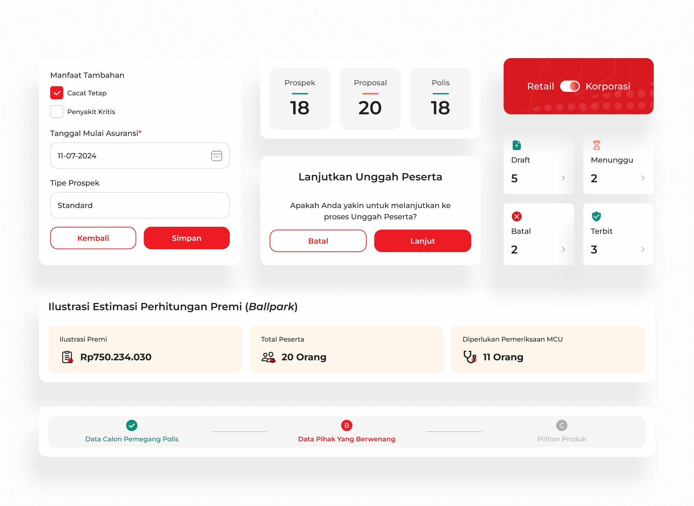 Preview of Component usage of OneForce