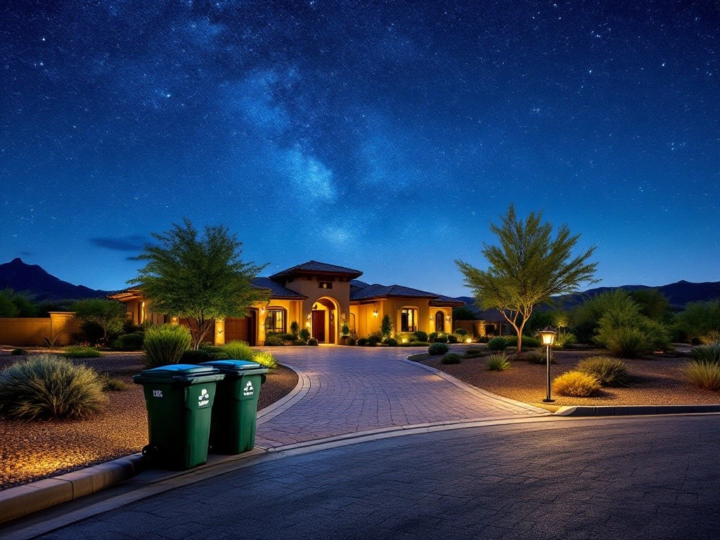 Trash and Recycling bins out on curb