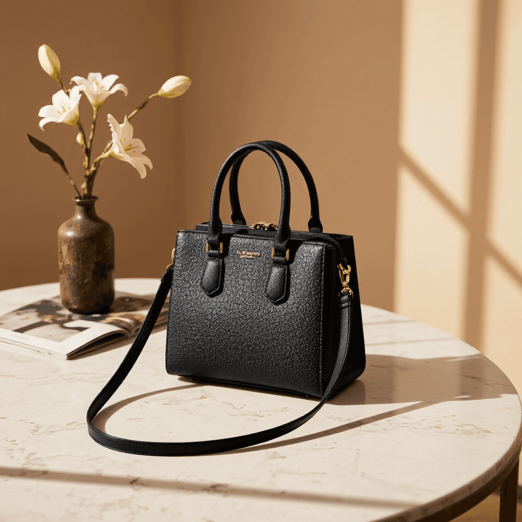 product photography of a small handbag