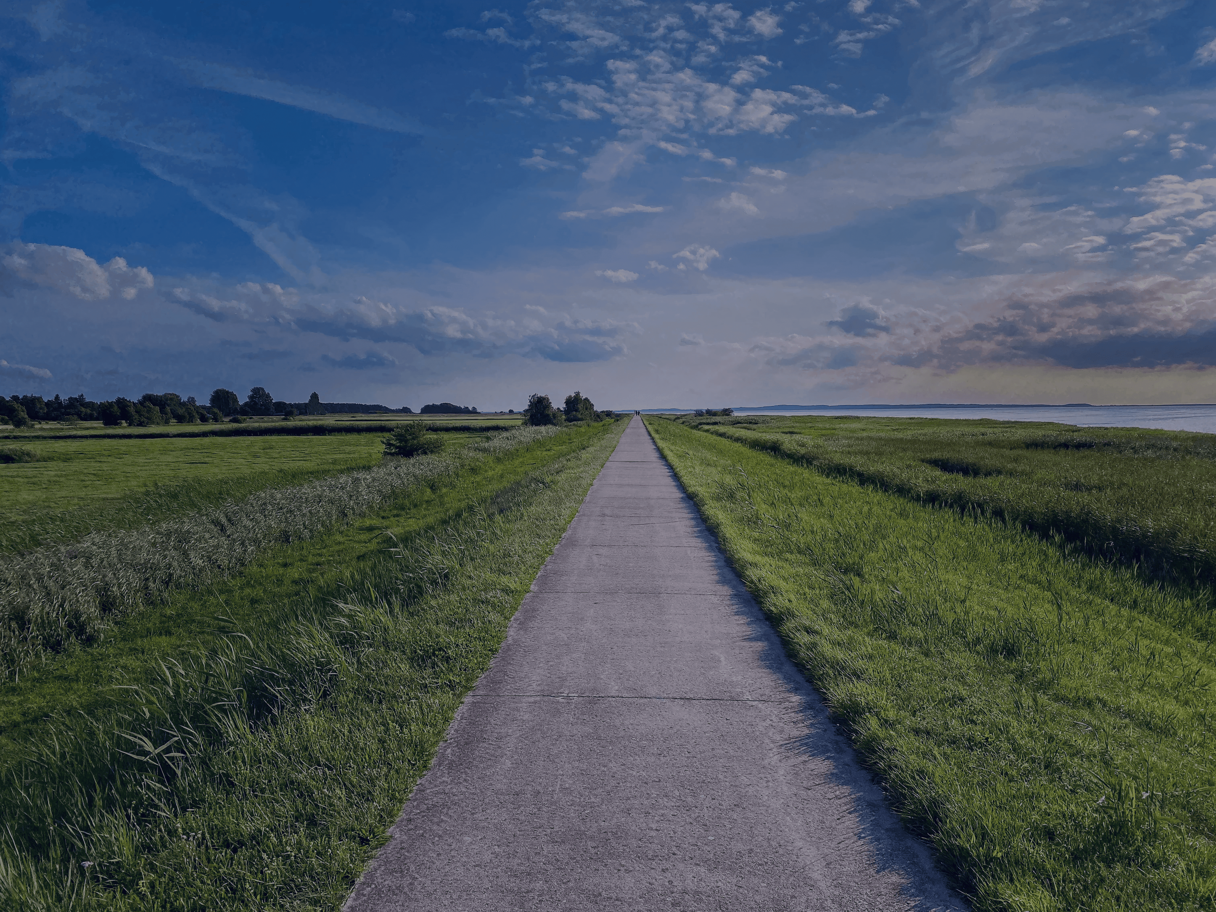 Straight walking path