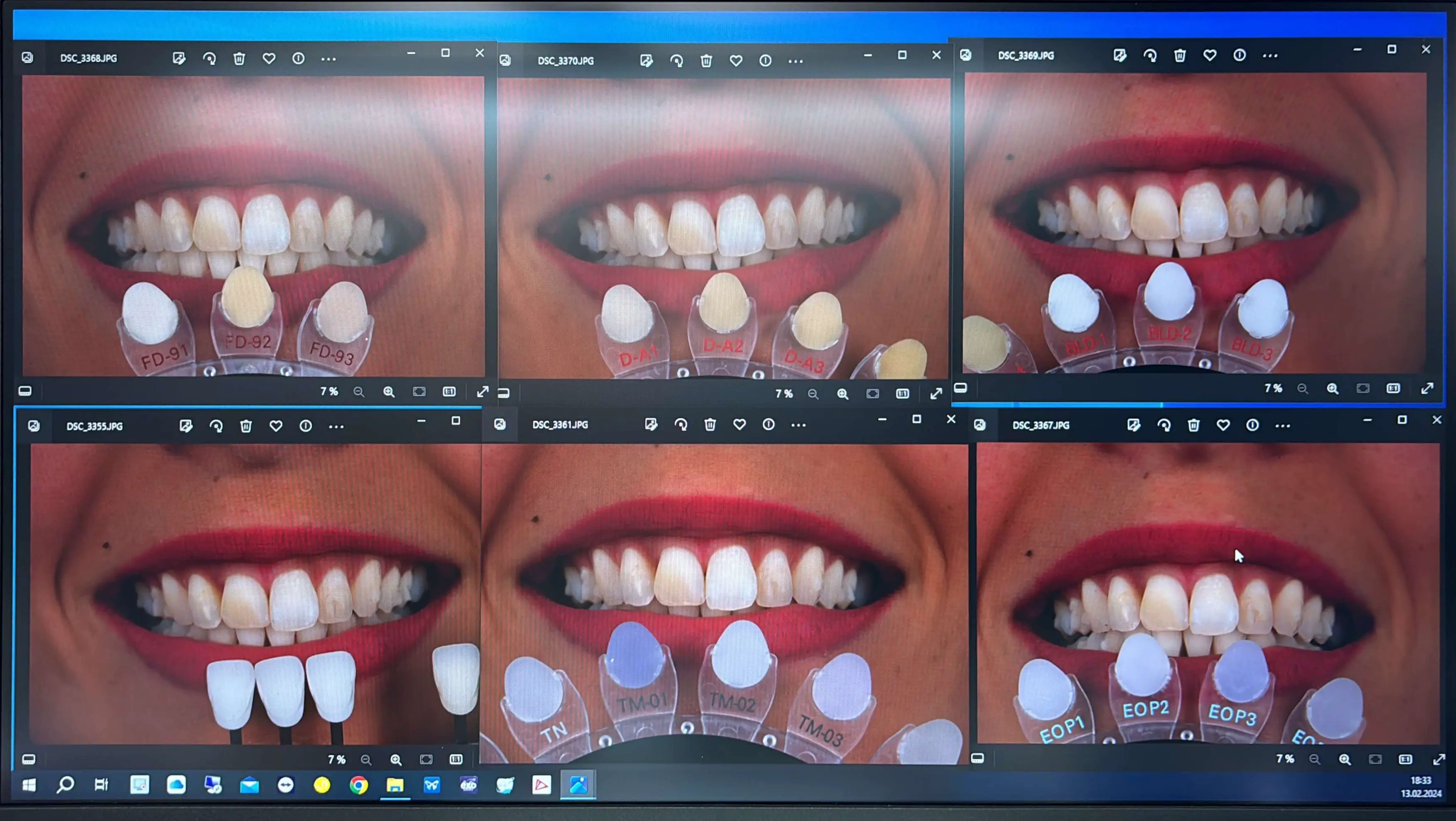 Foto mit Keramikproben