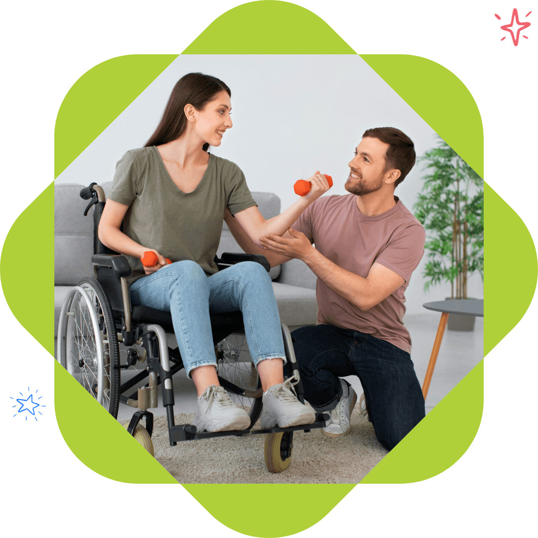 Woman helping a friend choose a colorful scarf in front of a mirror
