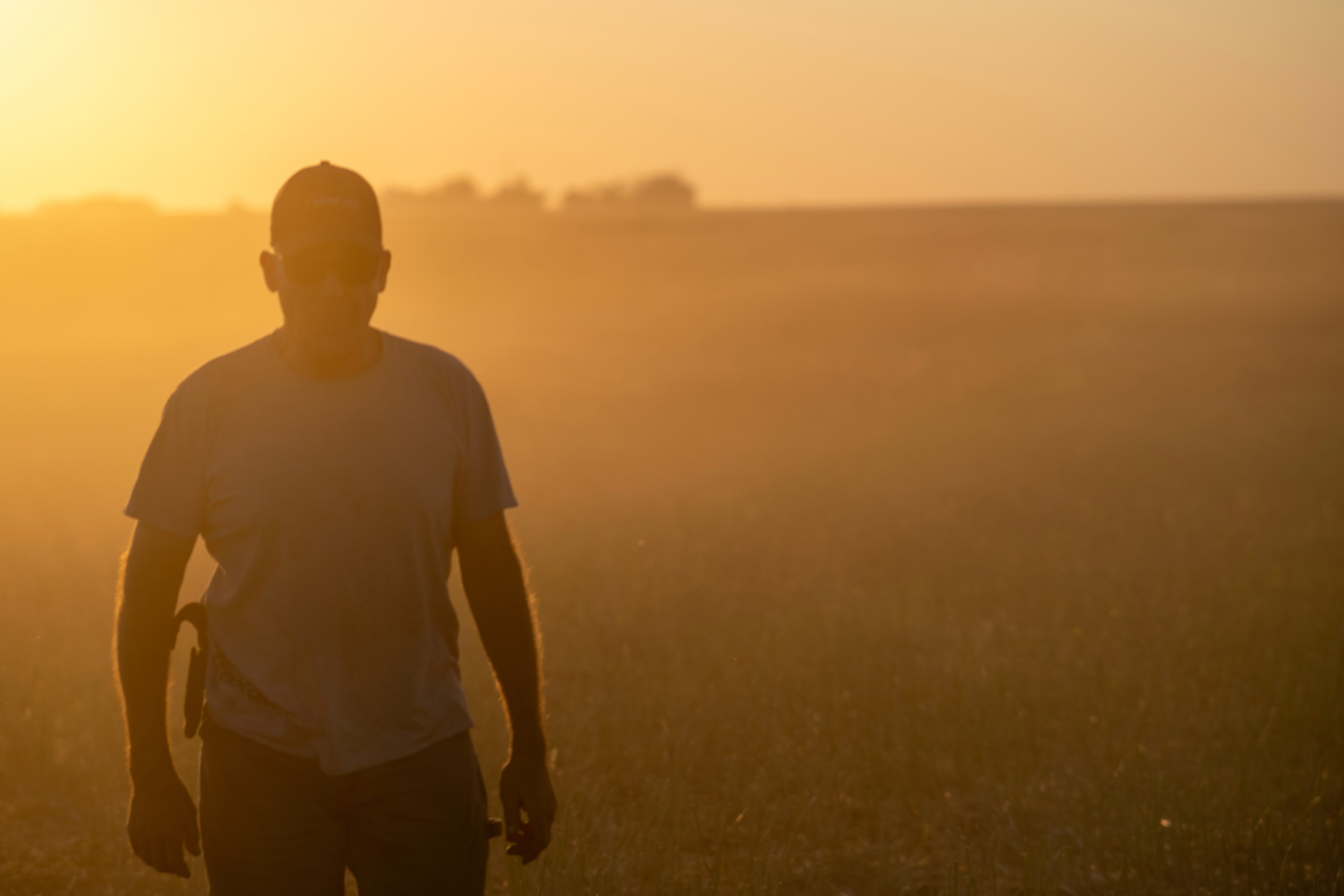 farmer sunset