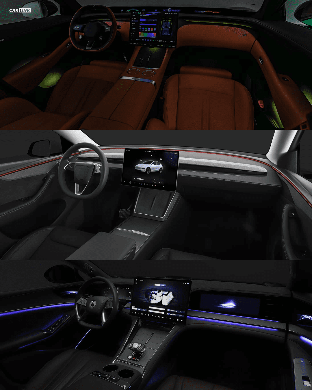 2026 Xiaomi YU7 GT, Tesla Model Y və Denza Z9GT interyer müqayisə