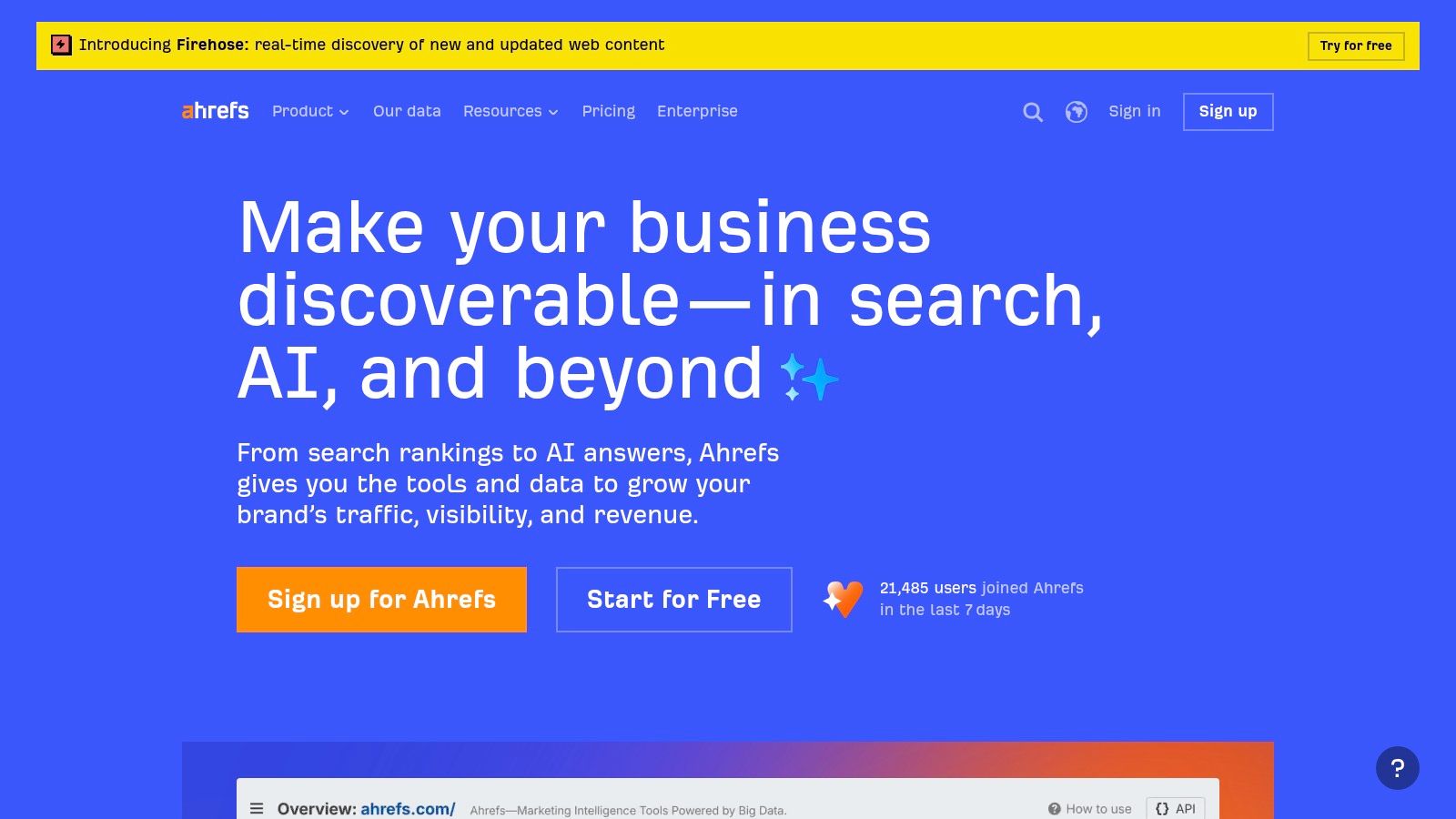 Ahrefs (Brand Radar + AI Visibility)
