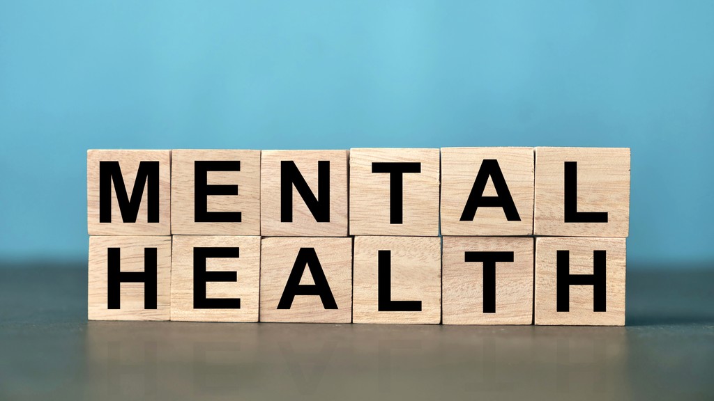 Mental health written on block lettering