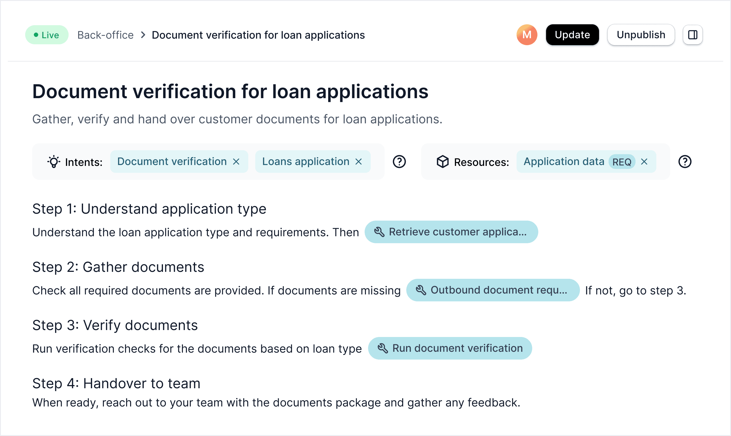 Gradient Labs back-office procedure image