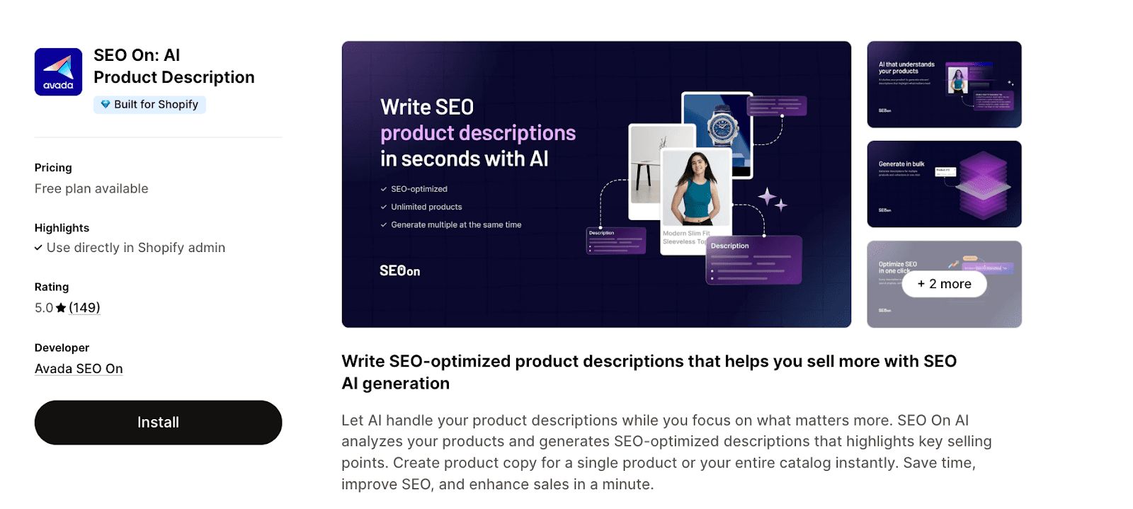 SEO On: AI Product Description