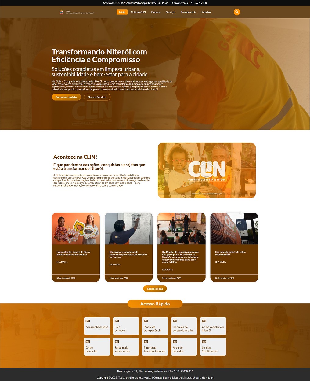 Site da empresa Impact Coalition Institute