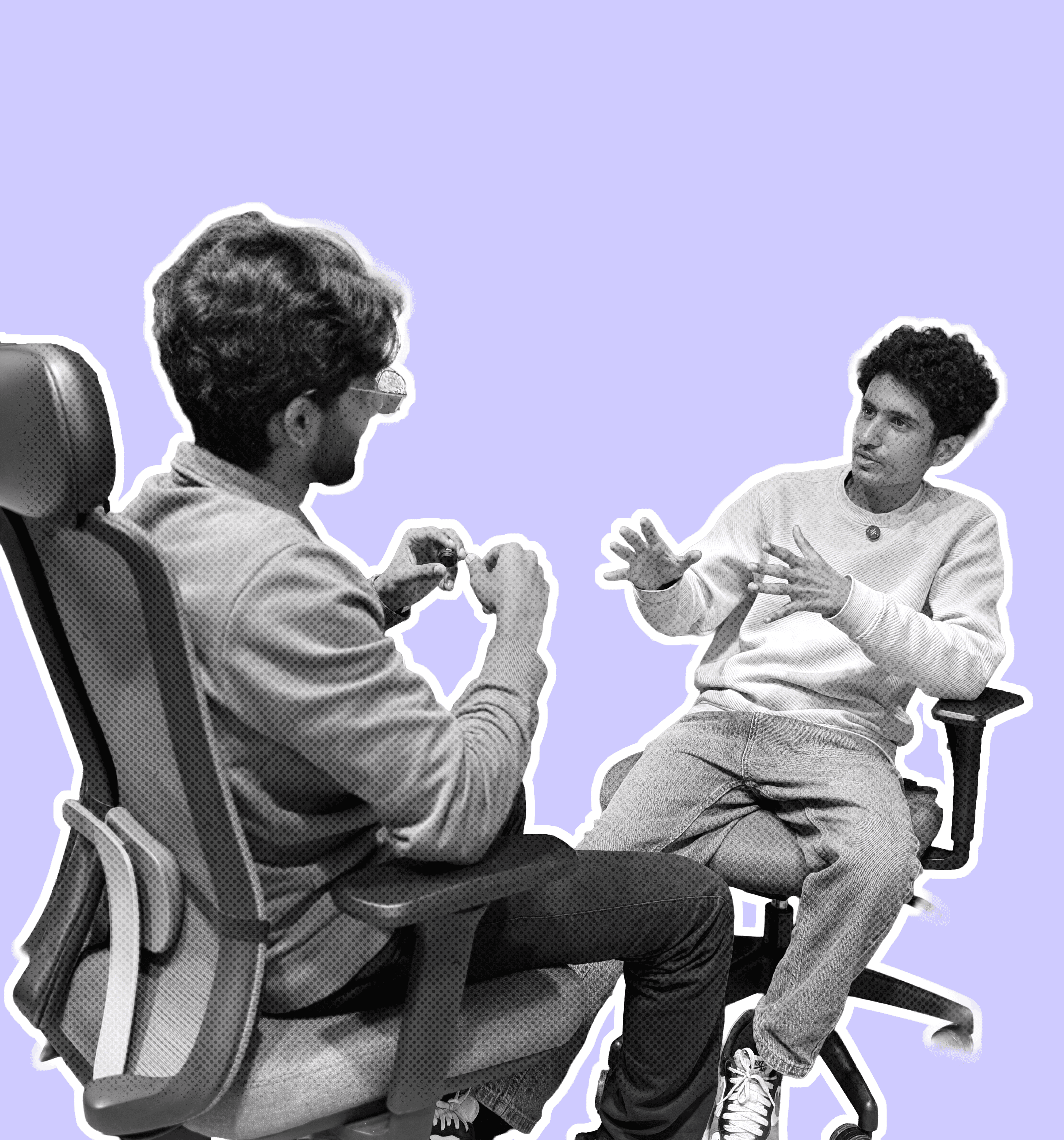 Man and woman discussing books