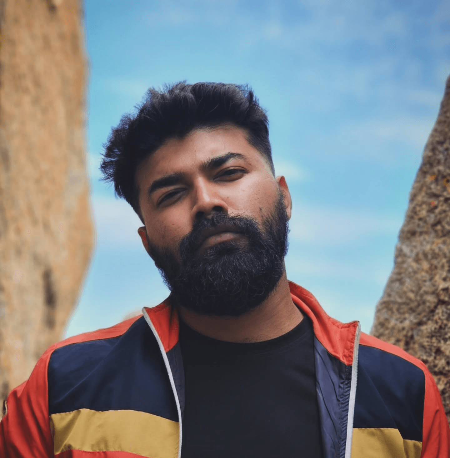 Riding a bicycle with V sign