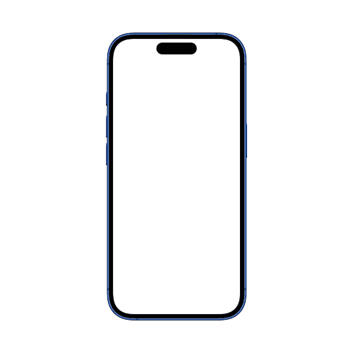 Ultramarine iPhone 16 mockup front view