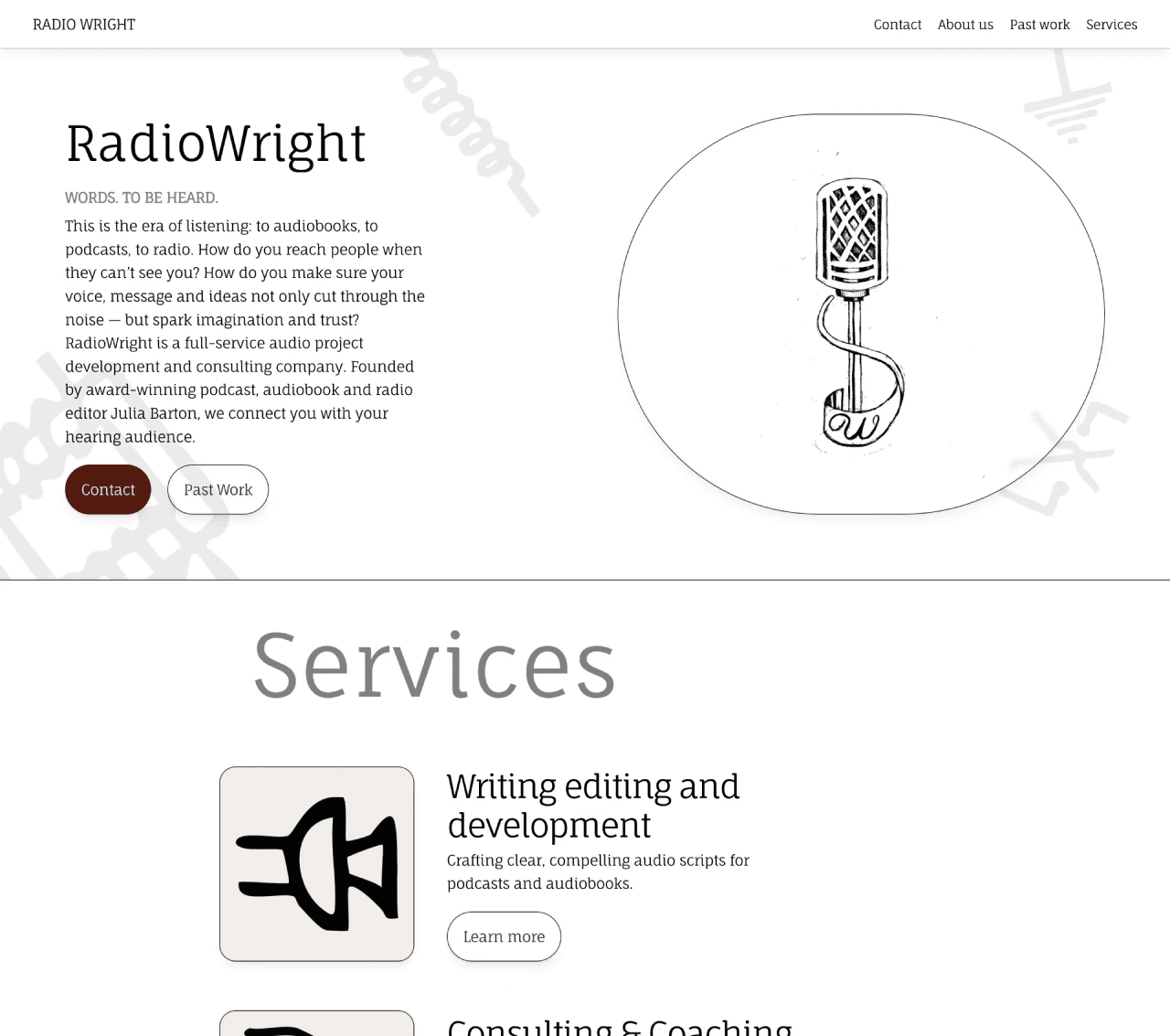 Testimonial website of a podcast consulting company