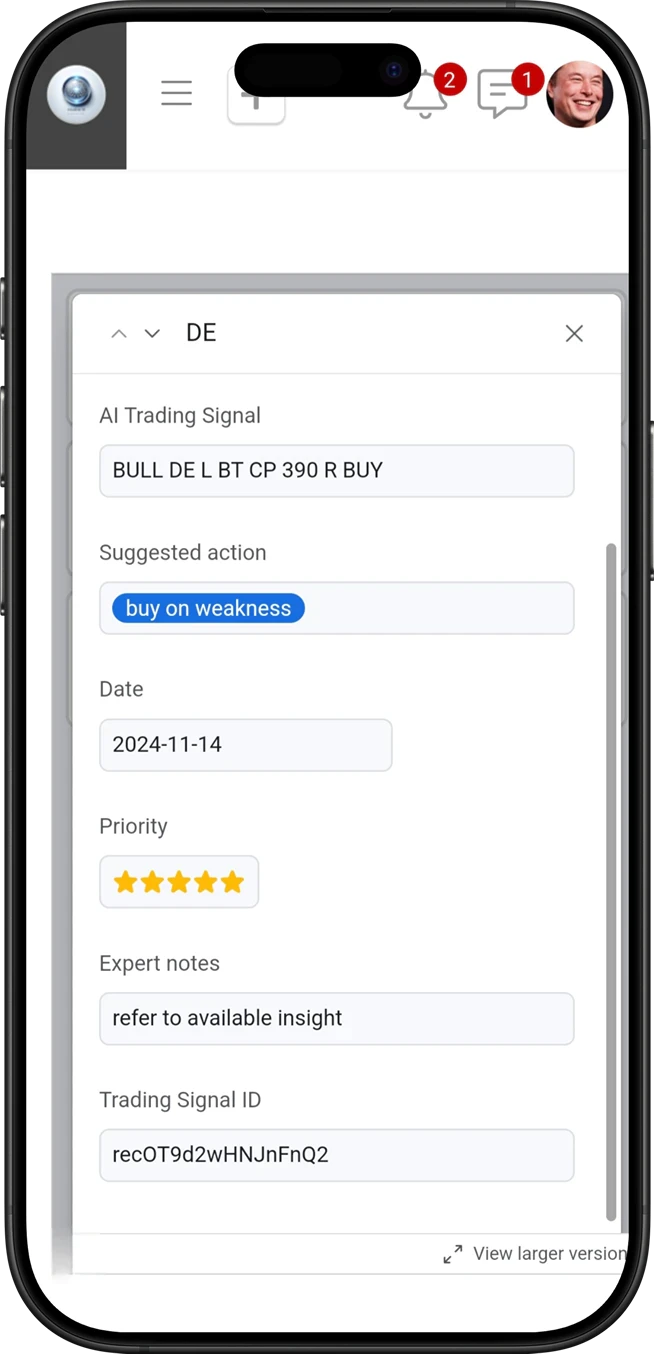 AI Trading Signal: Buy Deere $390