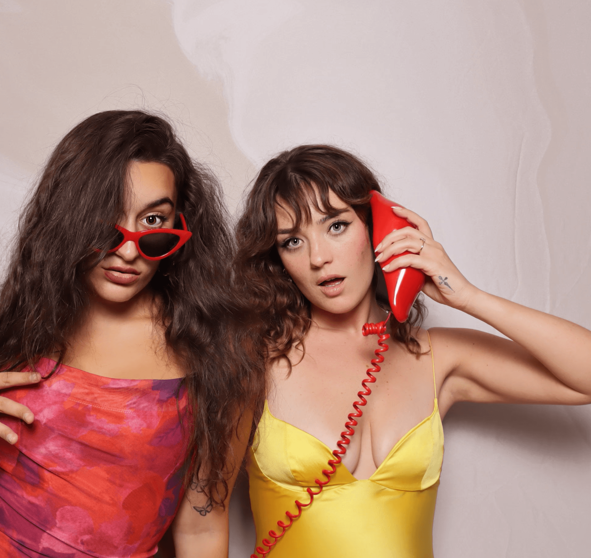Wedding Girls with Lip Phone Prop
