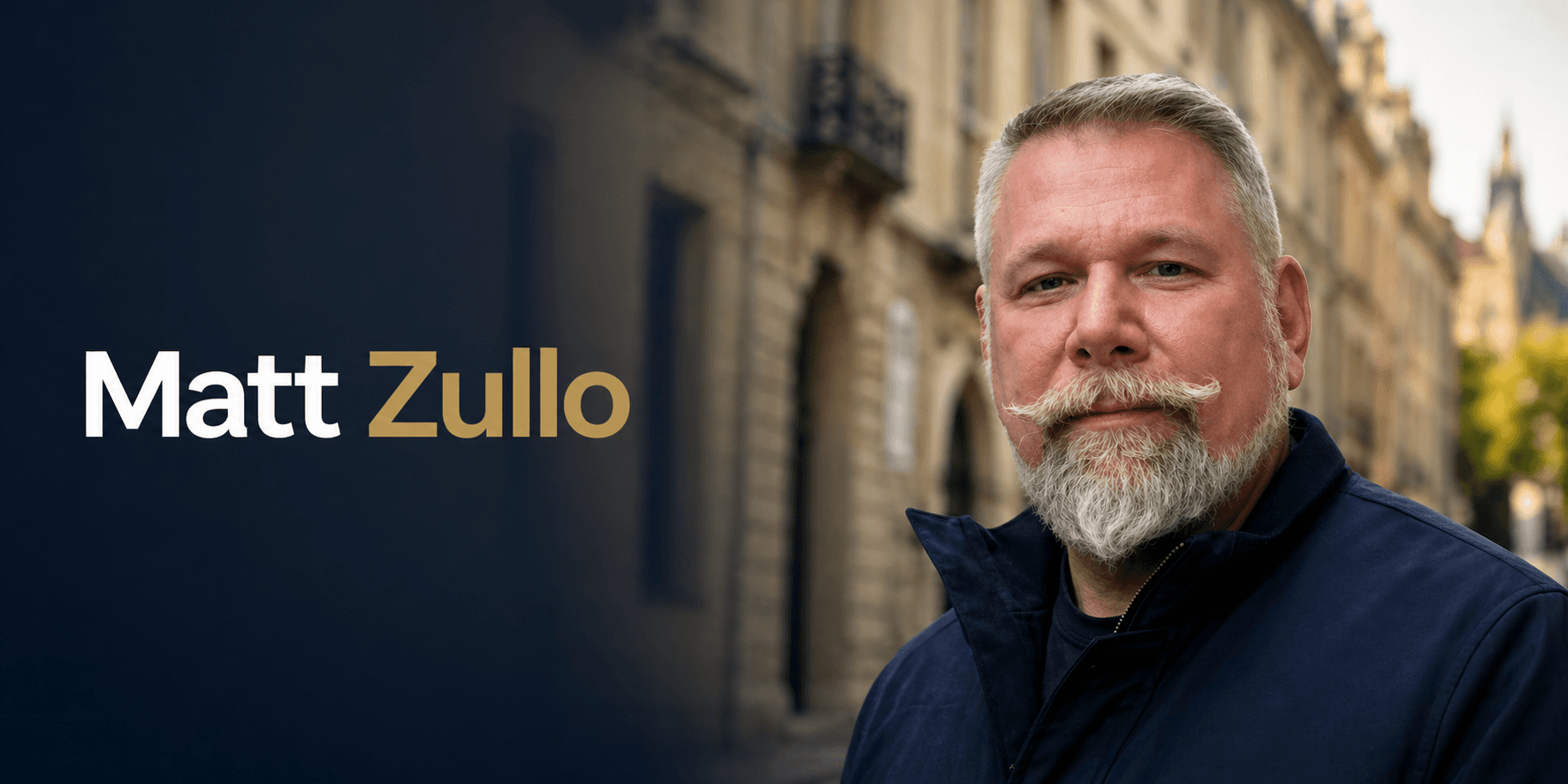Matt Zullo featured on the cover of his new book, showcasing a professional portrait and the book title prominently displayed.