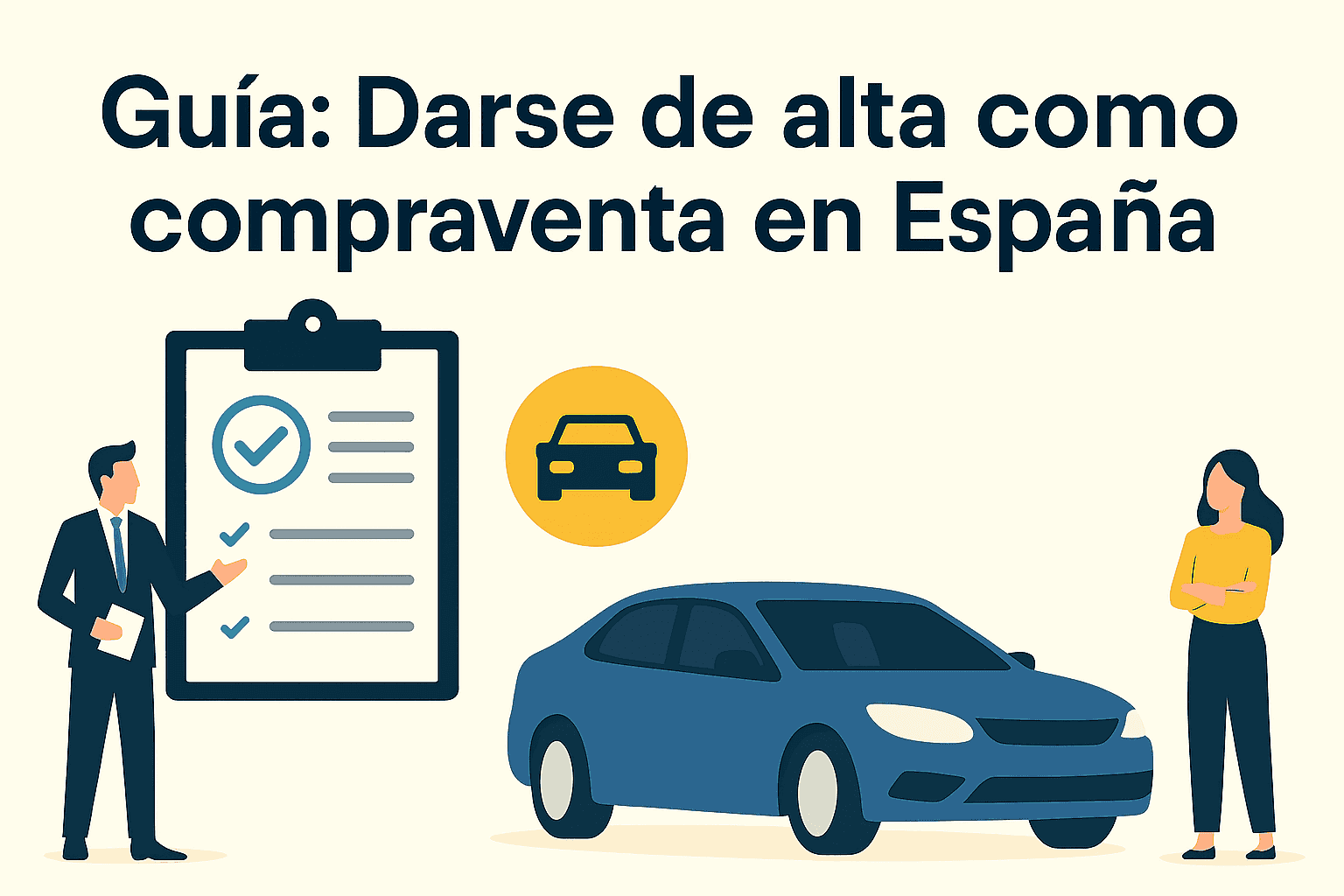 Guide to registering as a car dealer in Spain.  Car, checklist & people.