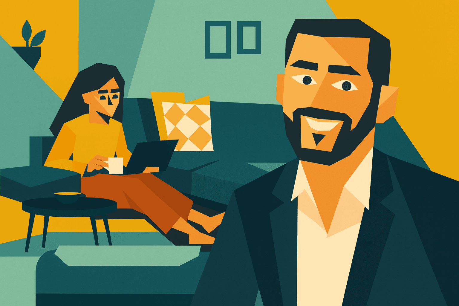 Professionista sorridente in ufficio, simbolo di realizzazione personale dopo un percorso di coaching e cambio di carriera.