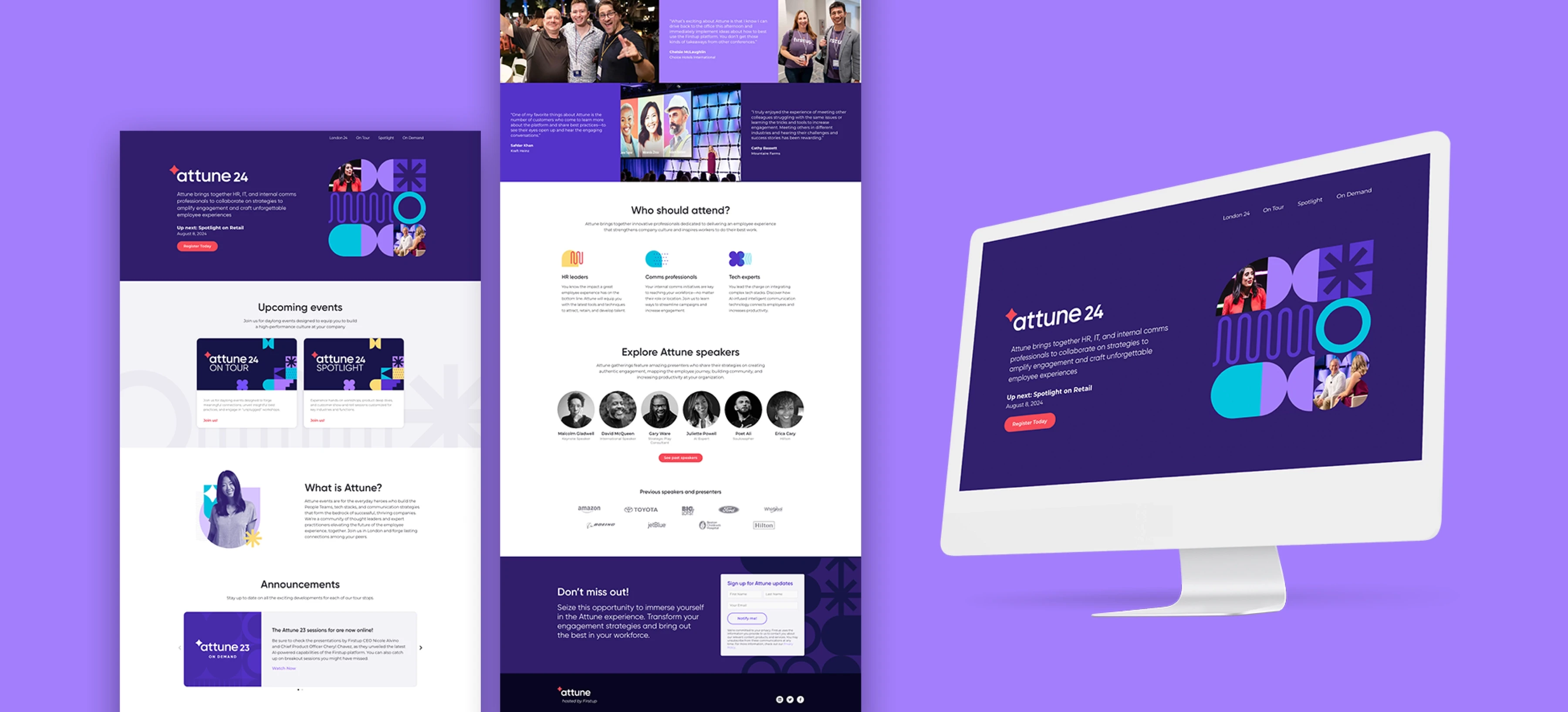 Attune summit landing page in mockup