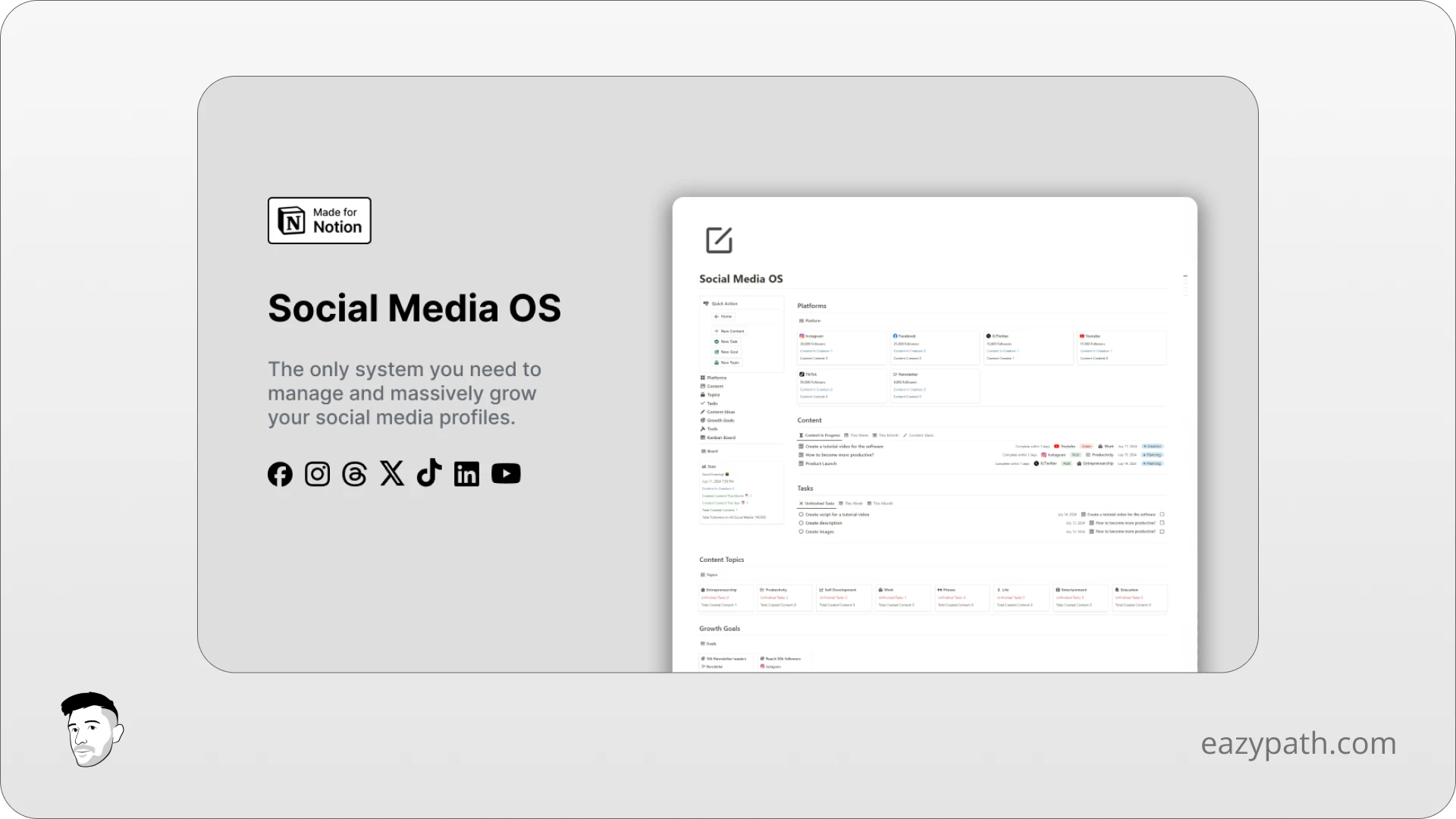 Social Media Notion Templates - FocusWhale