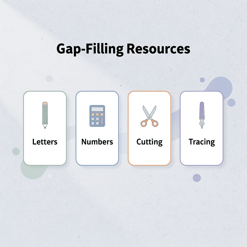 Infographic showing different types of gap-filling educational resources