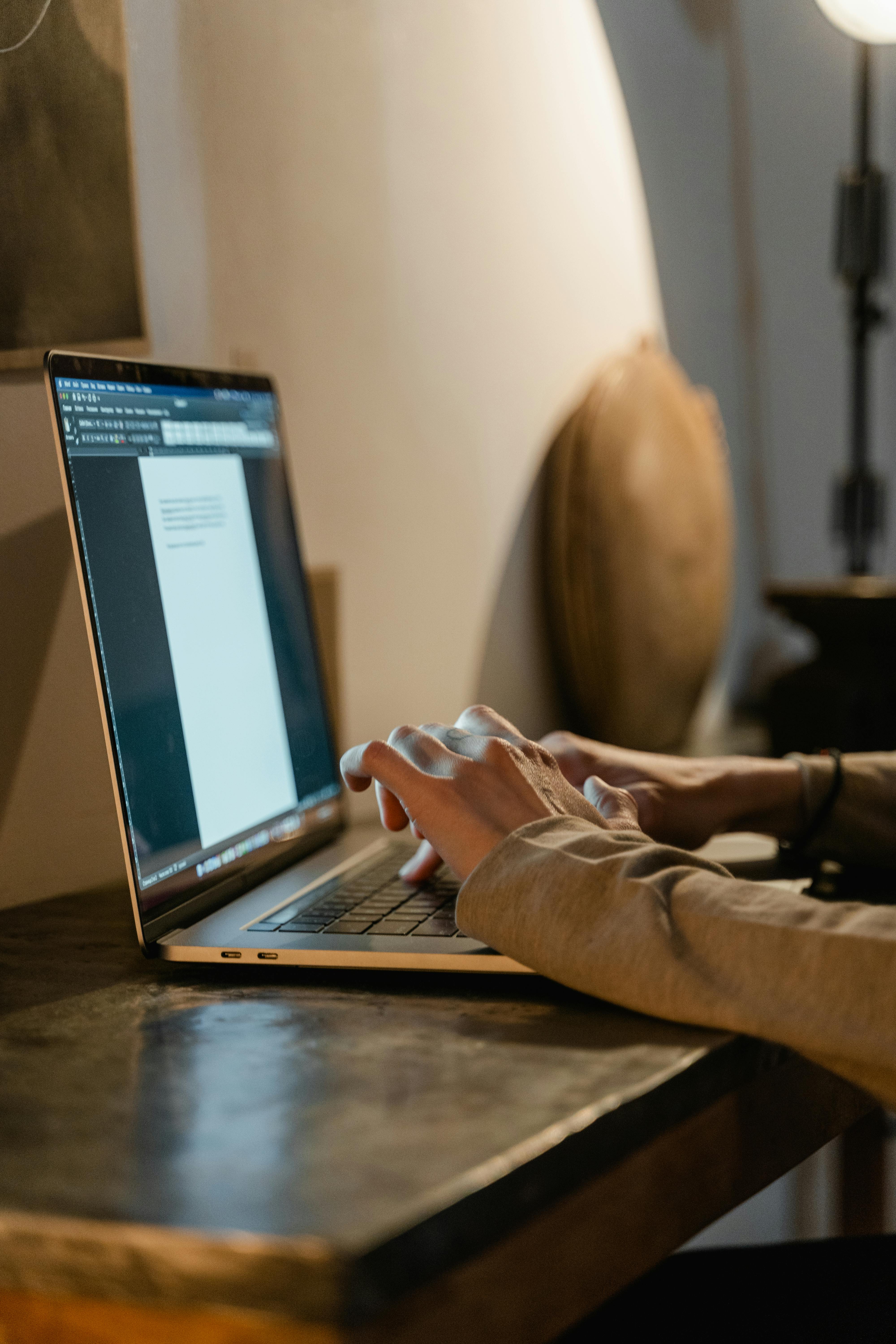 A Person Using Laptop