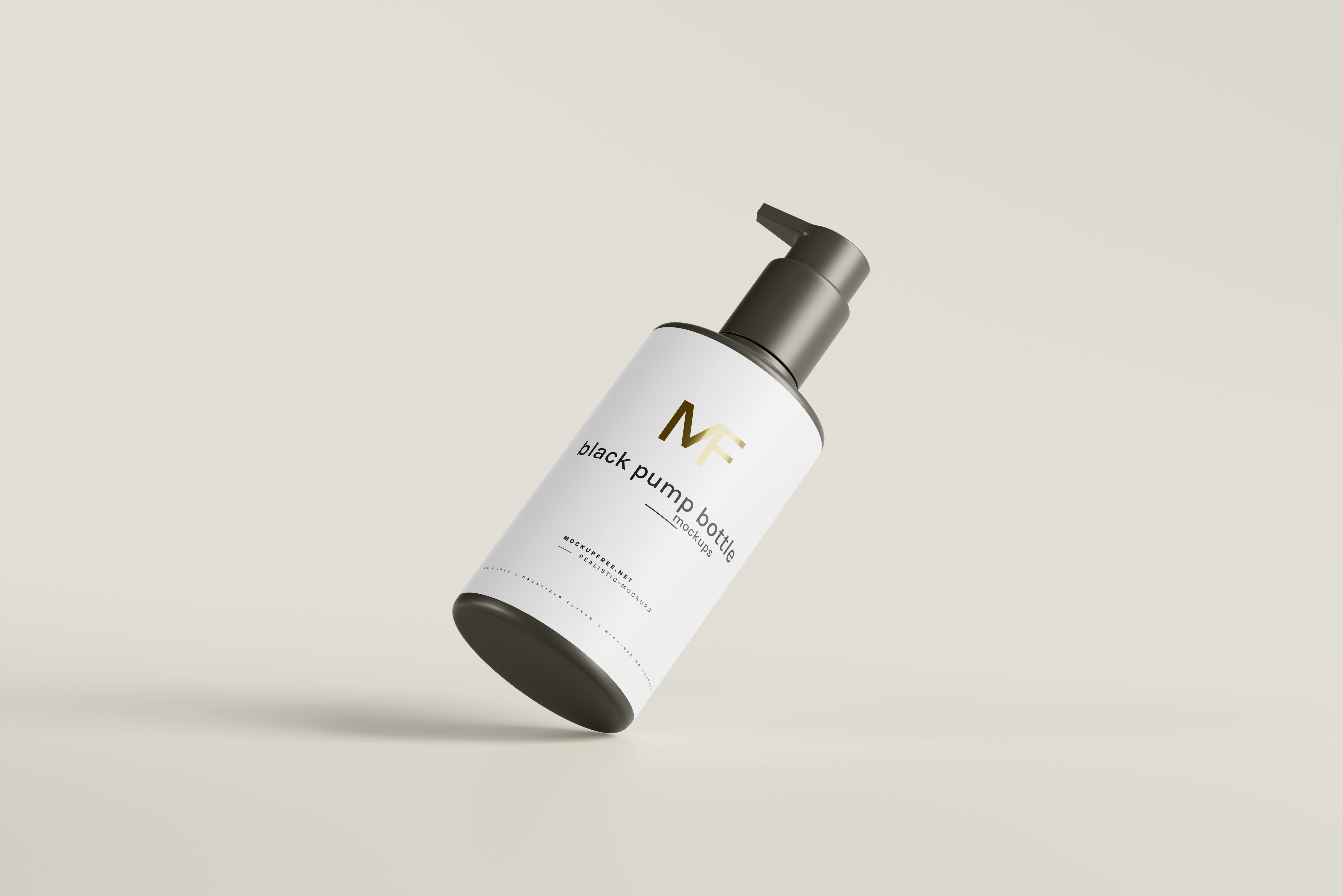 a white bottle with a black cap on a white surface