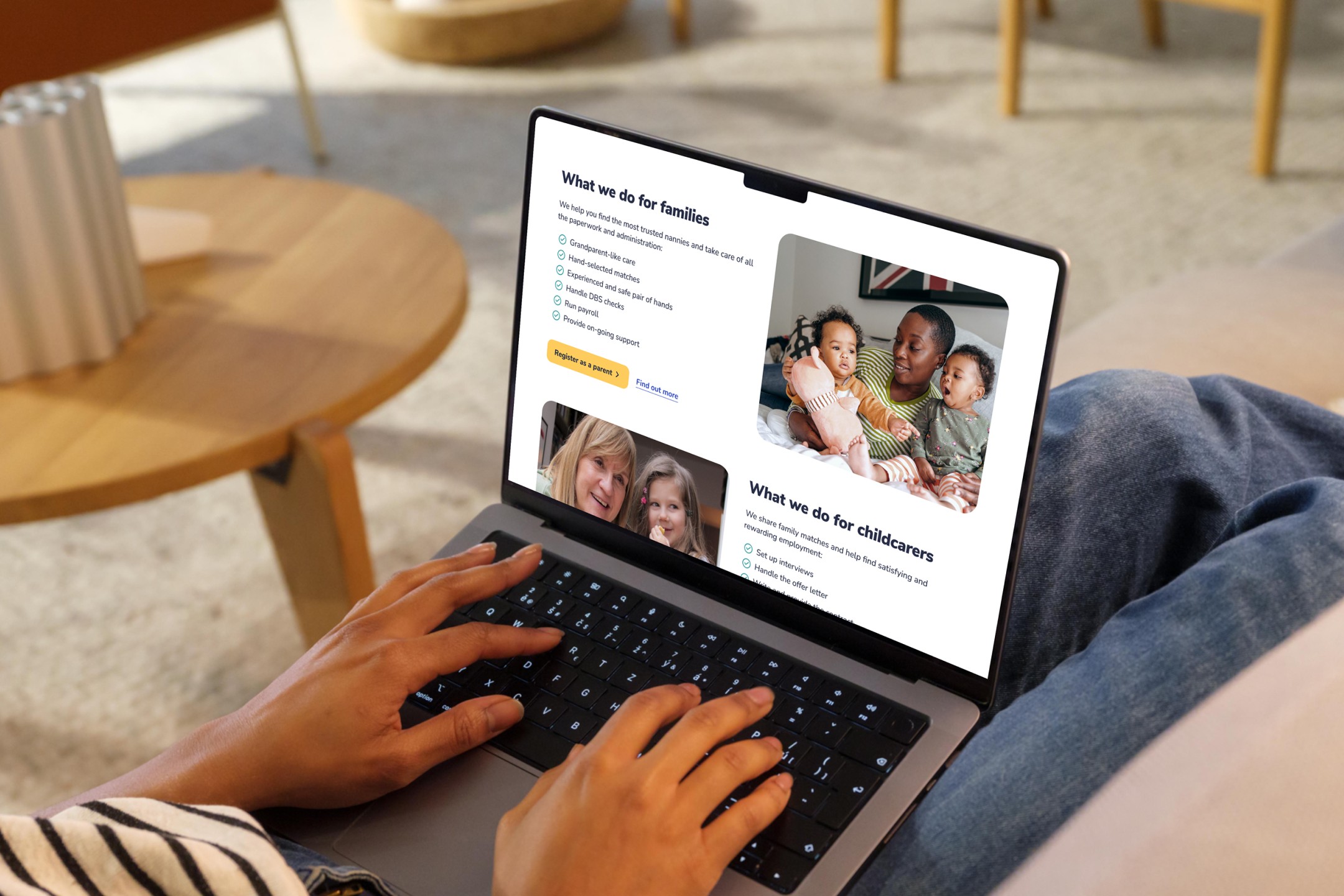 The website viewed on a laptop screen