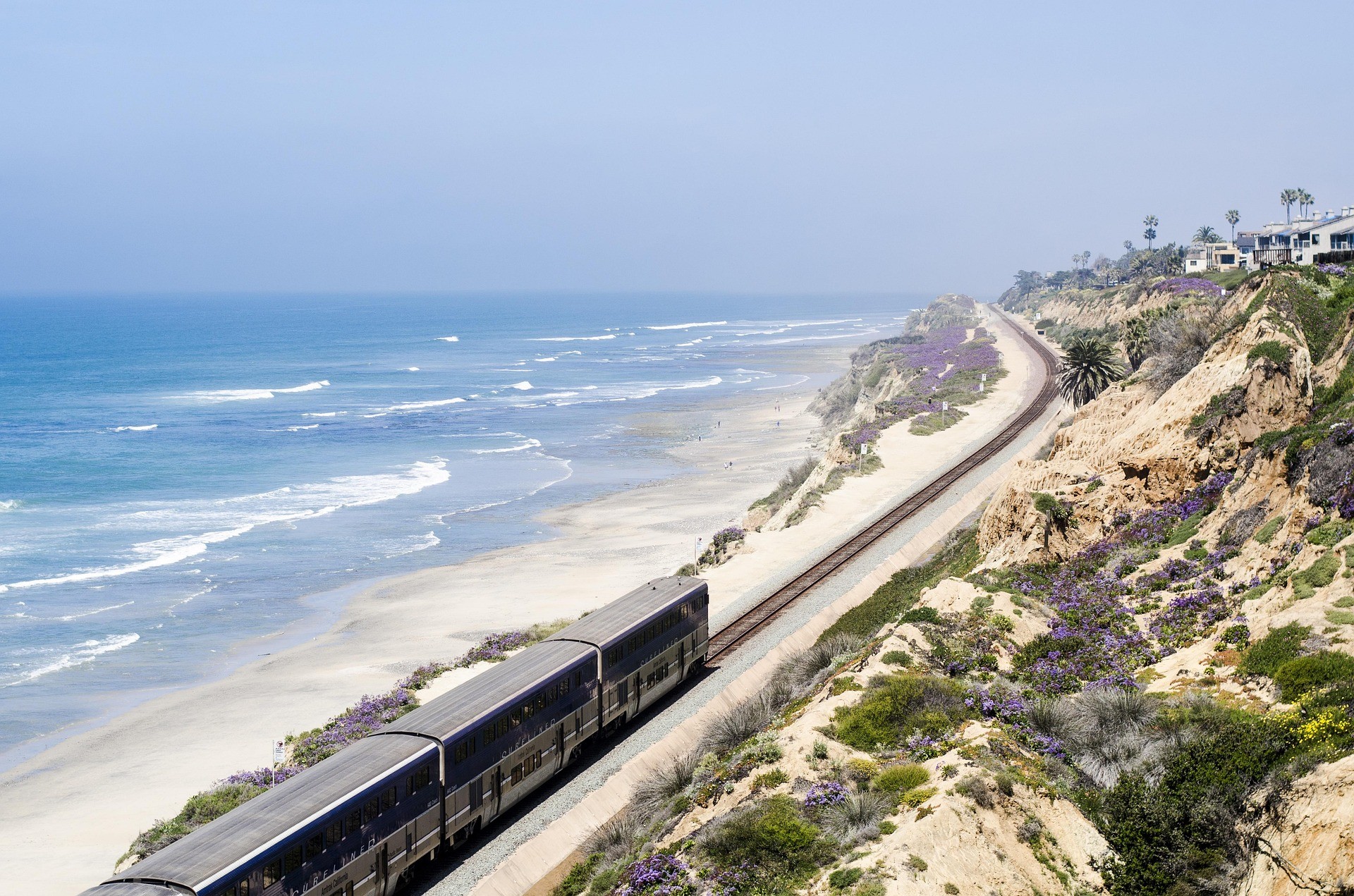 San Diego beach, coastal train
