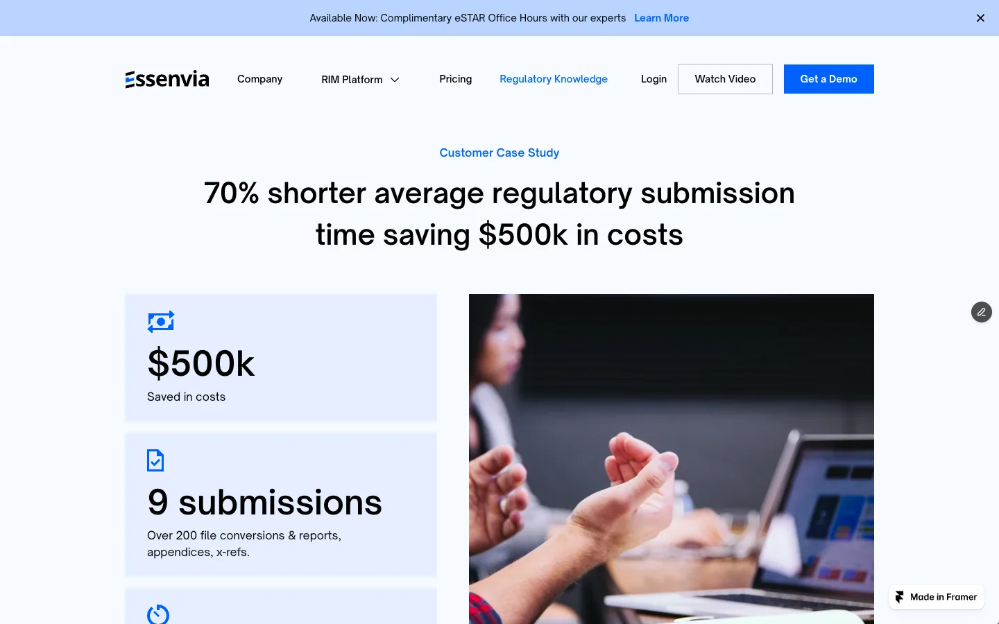 Essenvia case study page