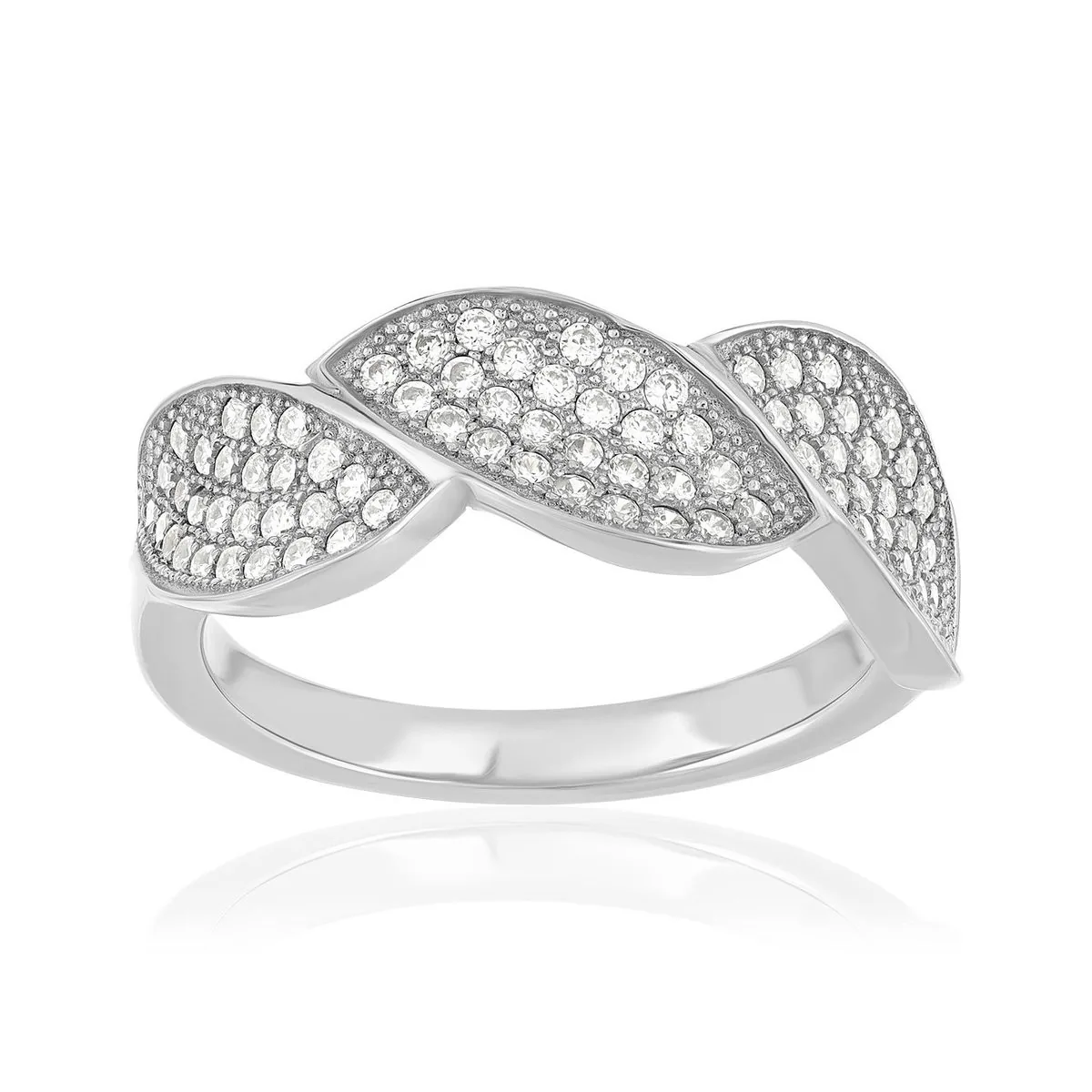 Bague en argent 925 sertie d'oxydes de zirconium