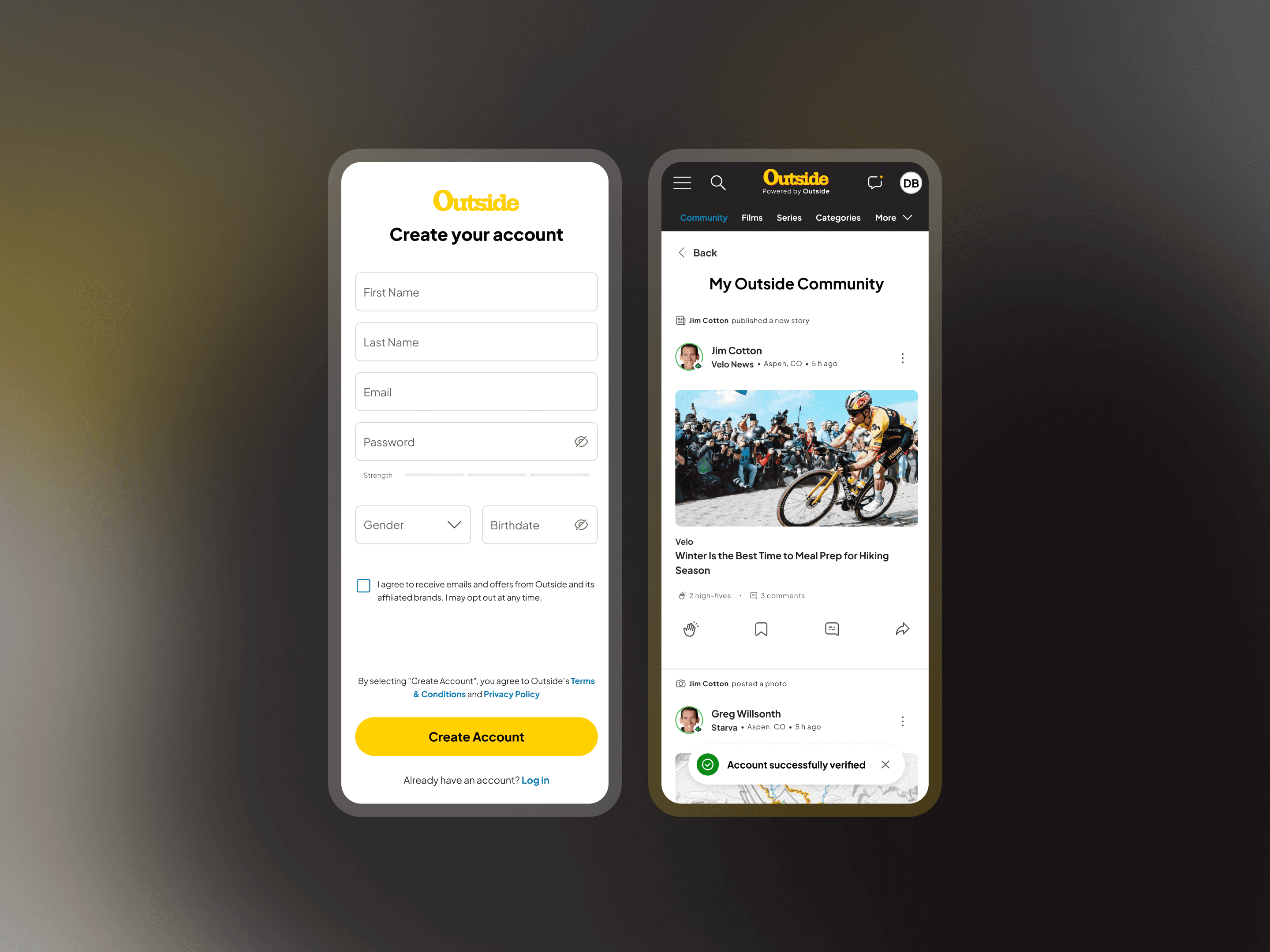 App Screen with open sidebar