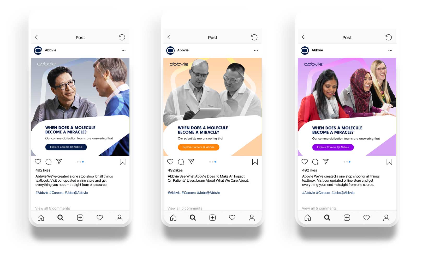 Design example of AbbVie's recruitment marketing in digital ads