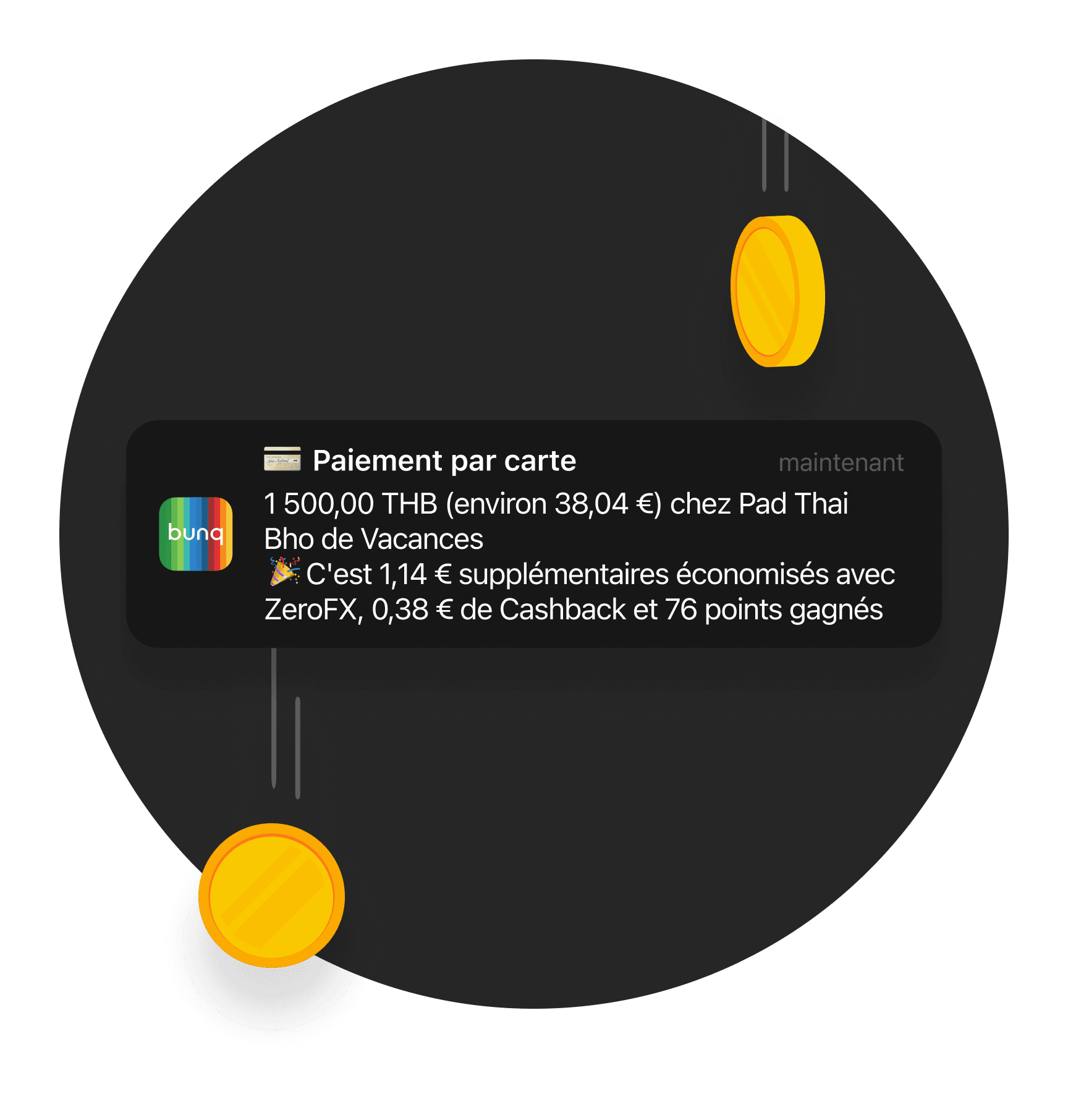 Capture d’écran d’un tweet avec du texte sur un événement récent, accompagné de graphiques circulaires sur un fond sombre.