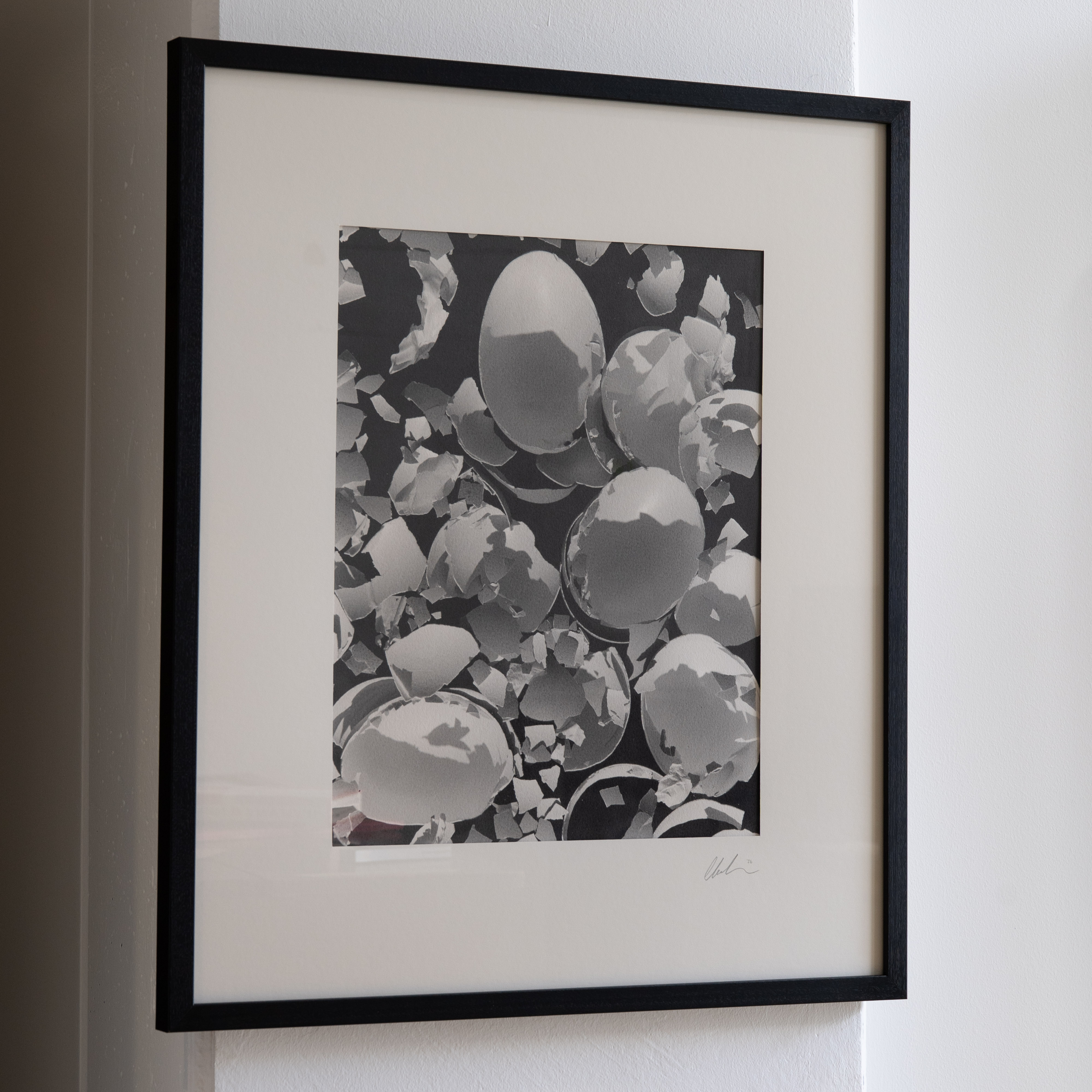 Darkroom prints drying on wire racks