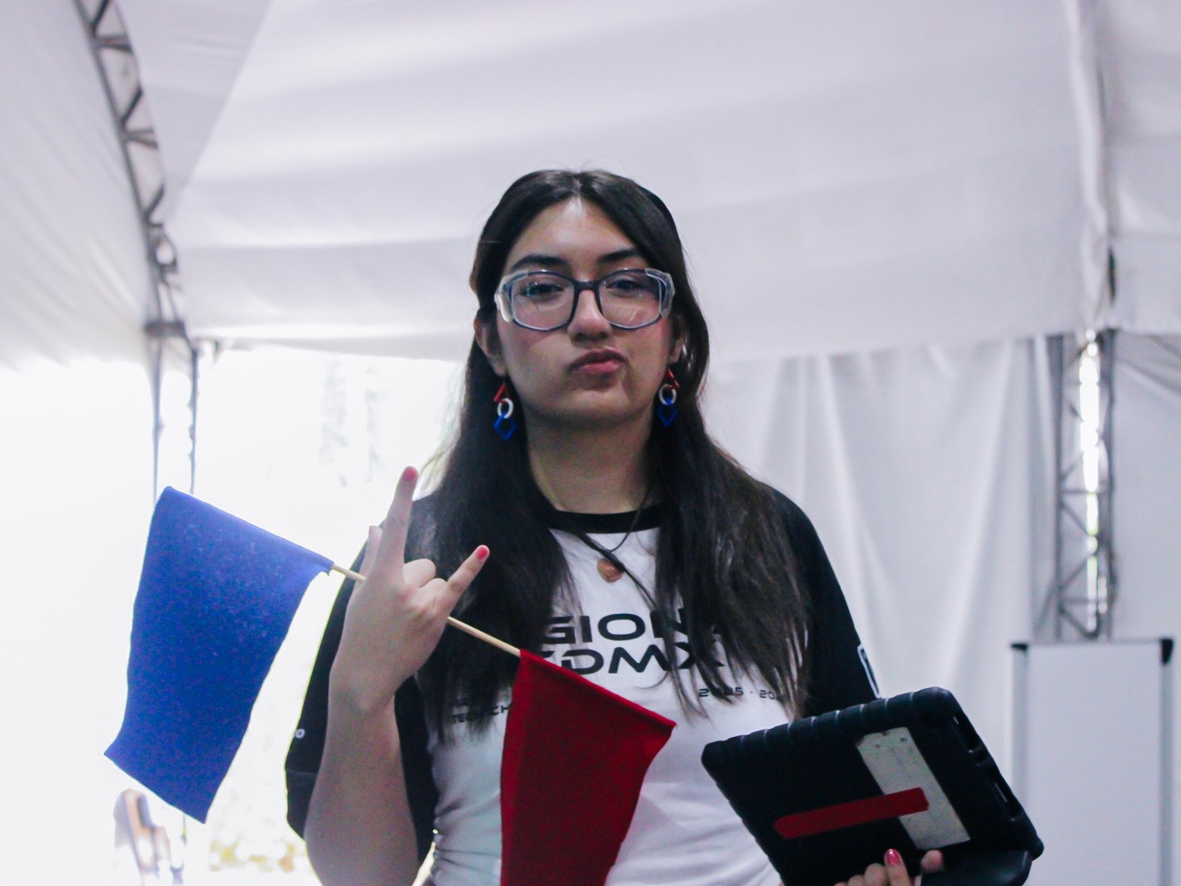 JJ refereeing an FTC competition in 2025.