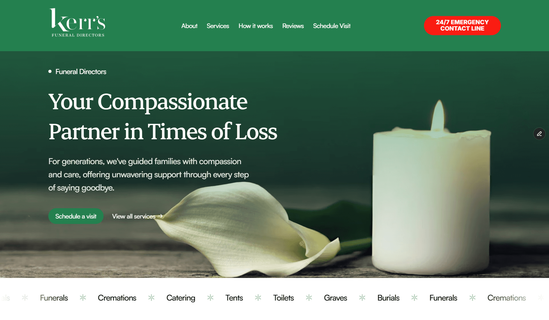 Funeral parlour professional website design pitch — WaveLight