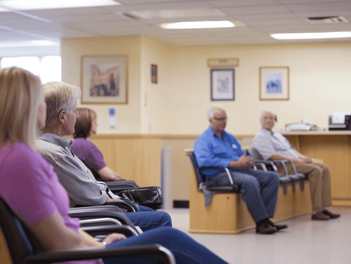 Patients sitting in clinic