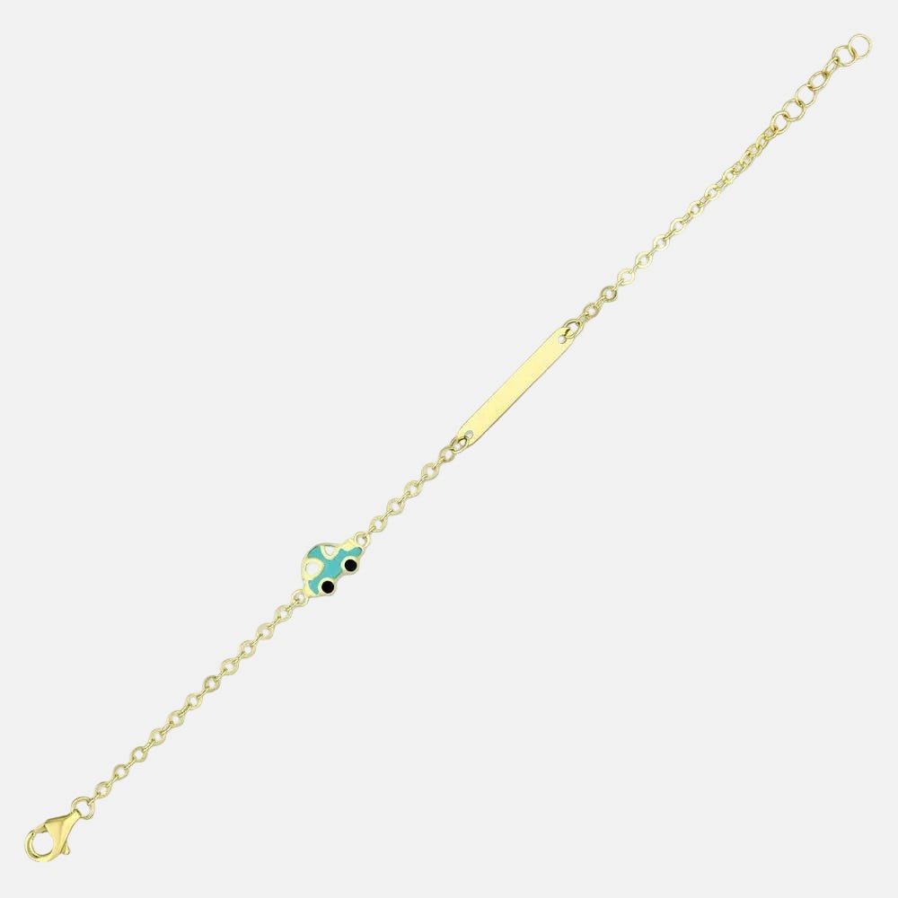 Araba Figürlü 14 Ayar Altın Çocuk Künye Ve İsimli Bileklik