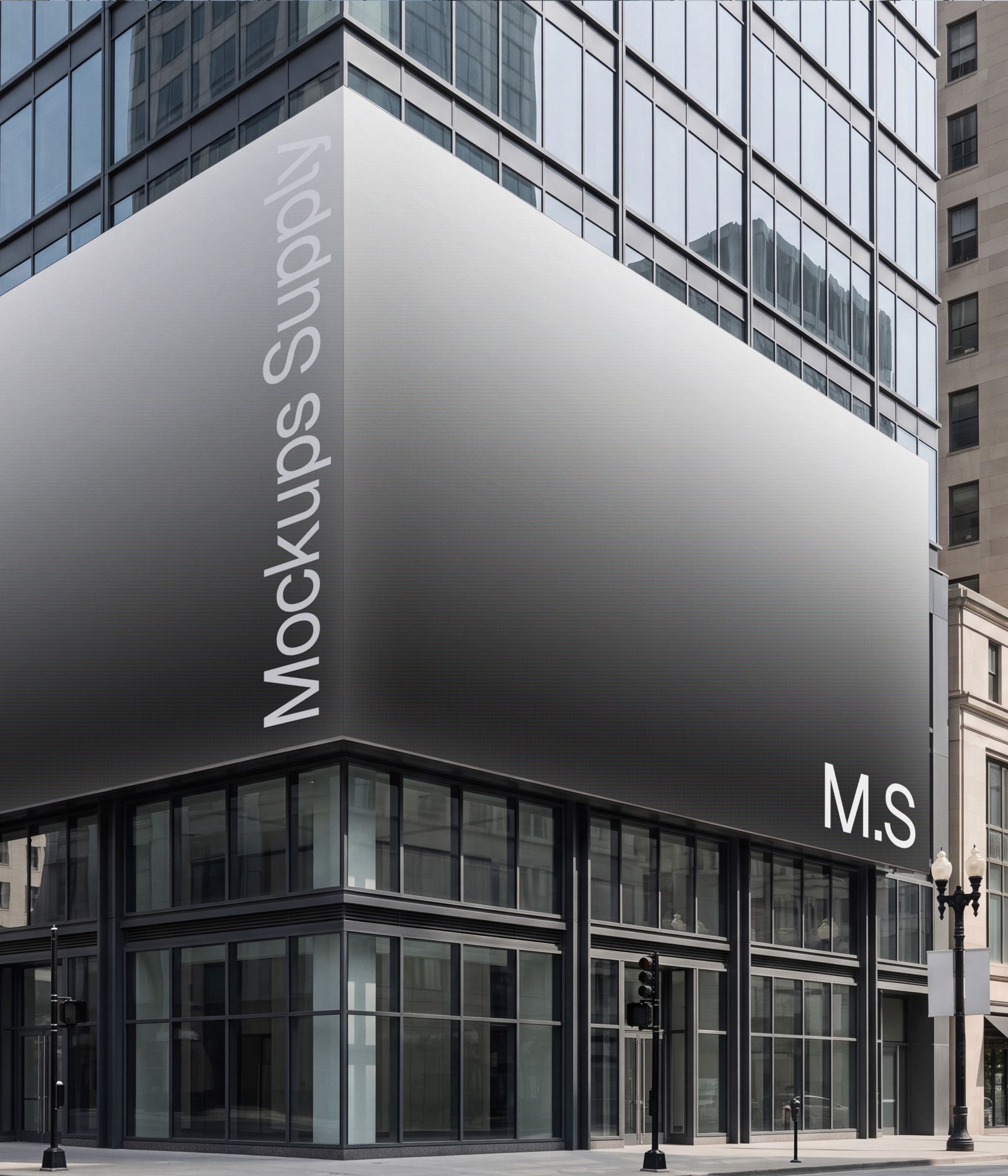 corner digital billboard mockup