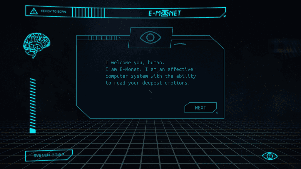human-computer interaction project by anastasia scherf - you can see an example of the HUD inside E-Monet