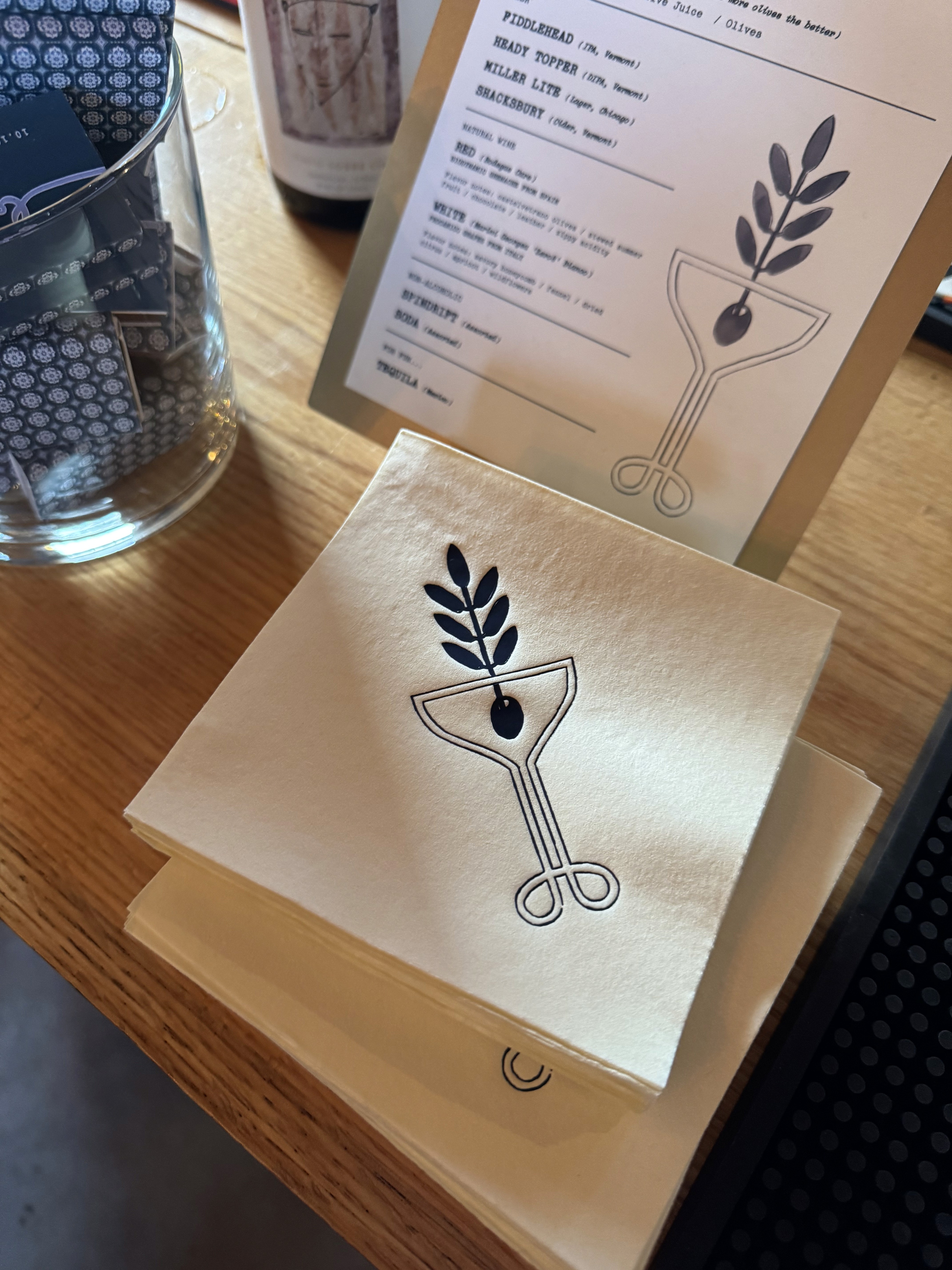 Cocktail Napkins & Drinks Menu