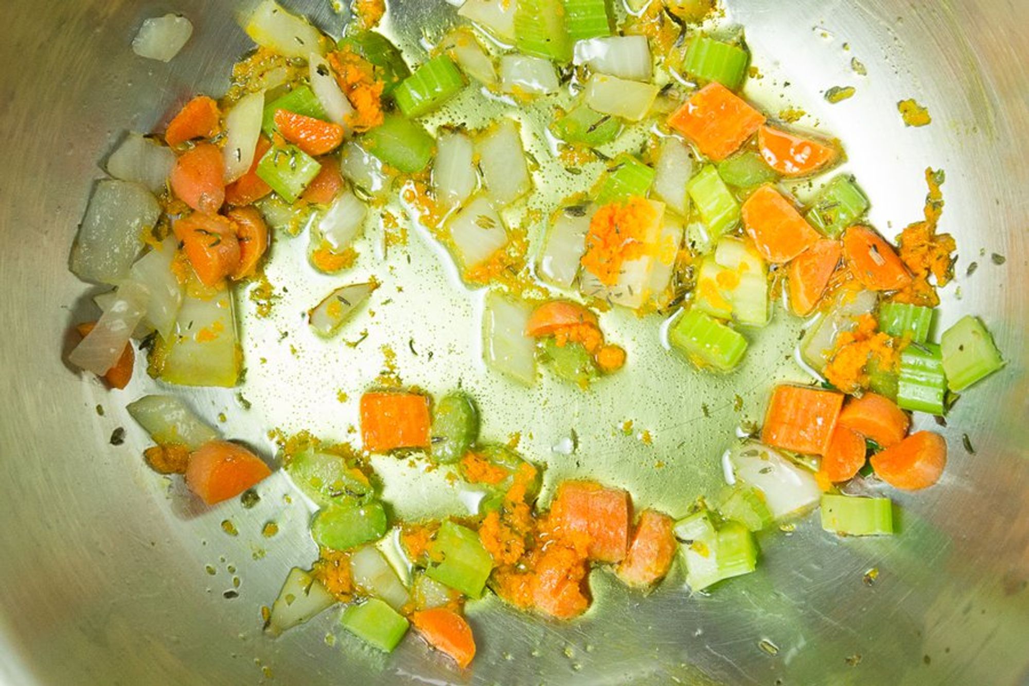  sautéed onion, carrots, and celery