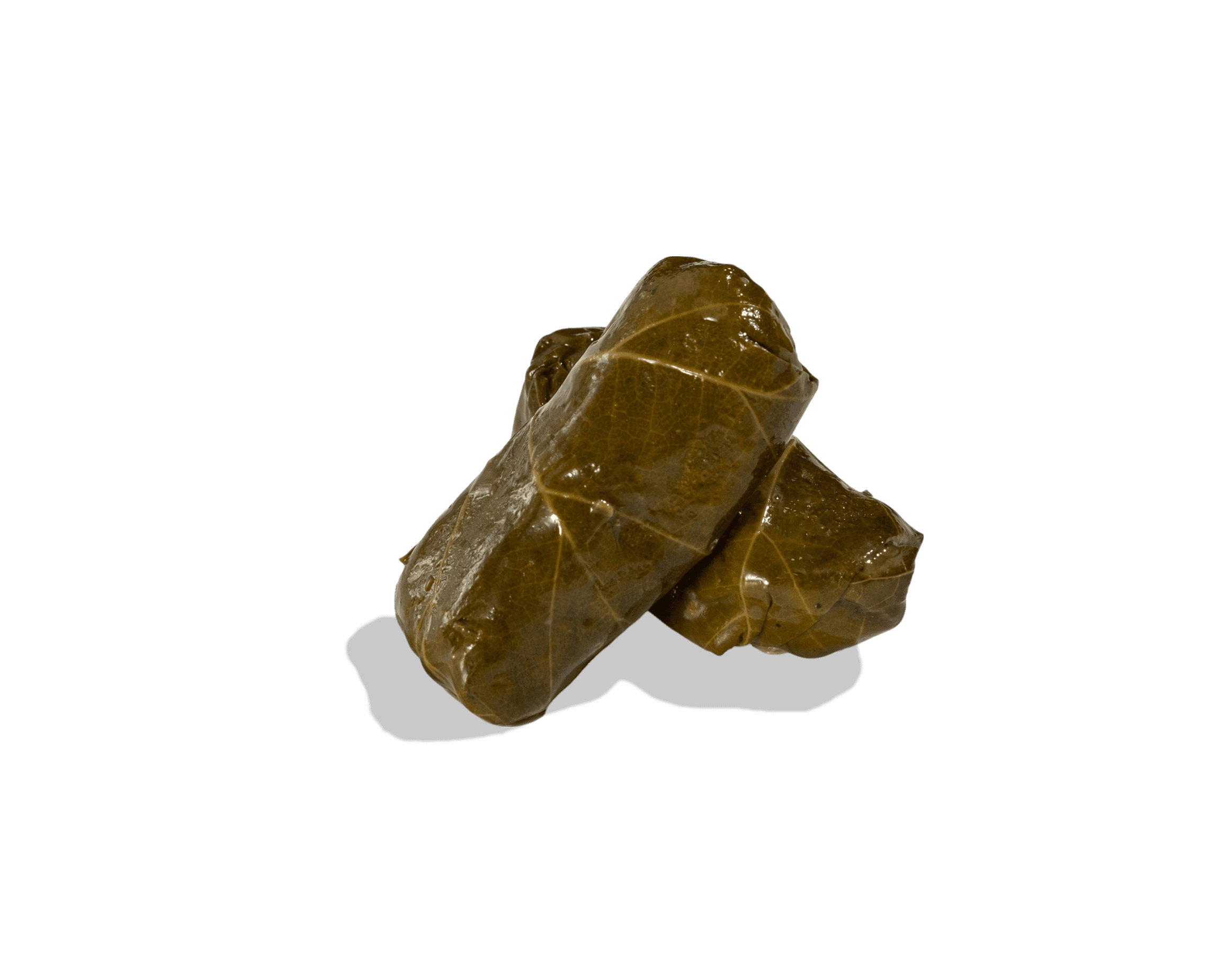 front facing shot of two dolmades one infront of the other